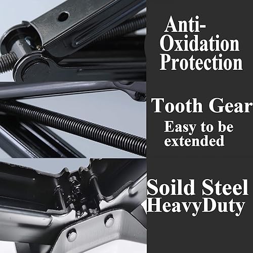 Miniatura 5 de Juego de 1 gato de tijera, nivelación estabilizadora de 2 toneladas (4400 libras) Gato de piso de tijera de alta resistencia con mango de manivela