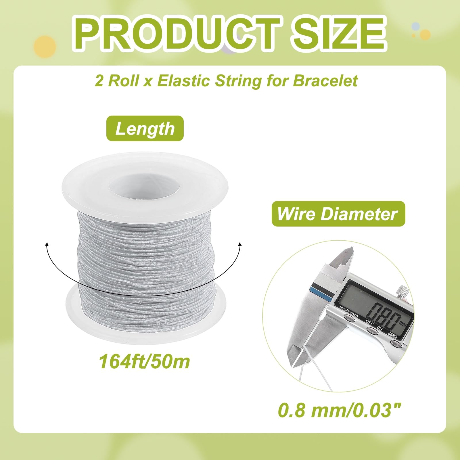 PATIKIL Elastic String for Bracelet 164 Ft/50 Meter Length 0.8 mm Dia - Image 2