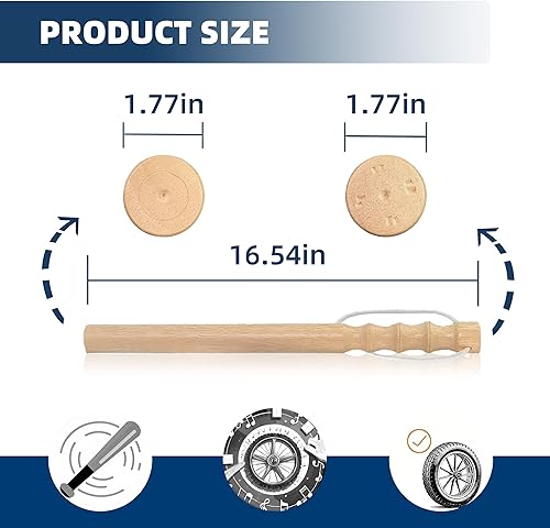 Miniatura 10 de Herramienta de defensa Big Rig - Hickory, para baton autodefensa comprobando la presión de los neumáticos Fish Bat Stick Thumper, pero no puede ser