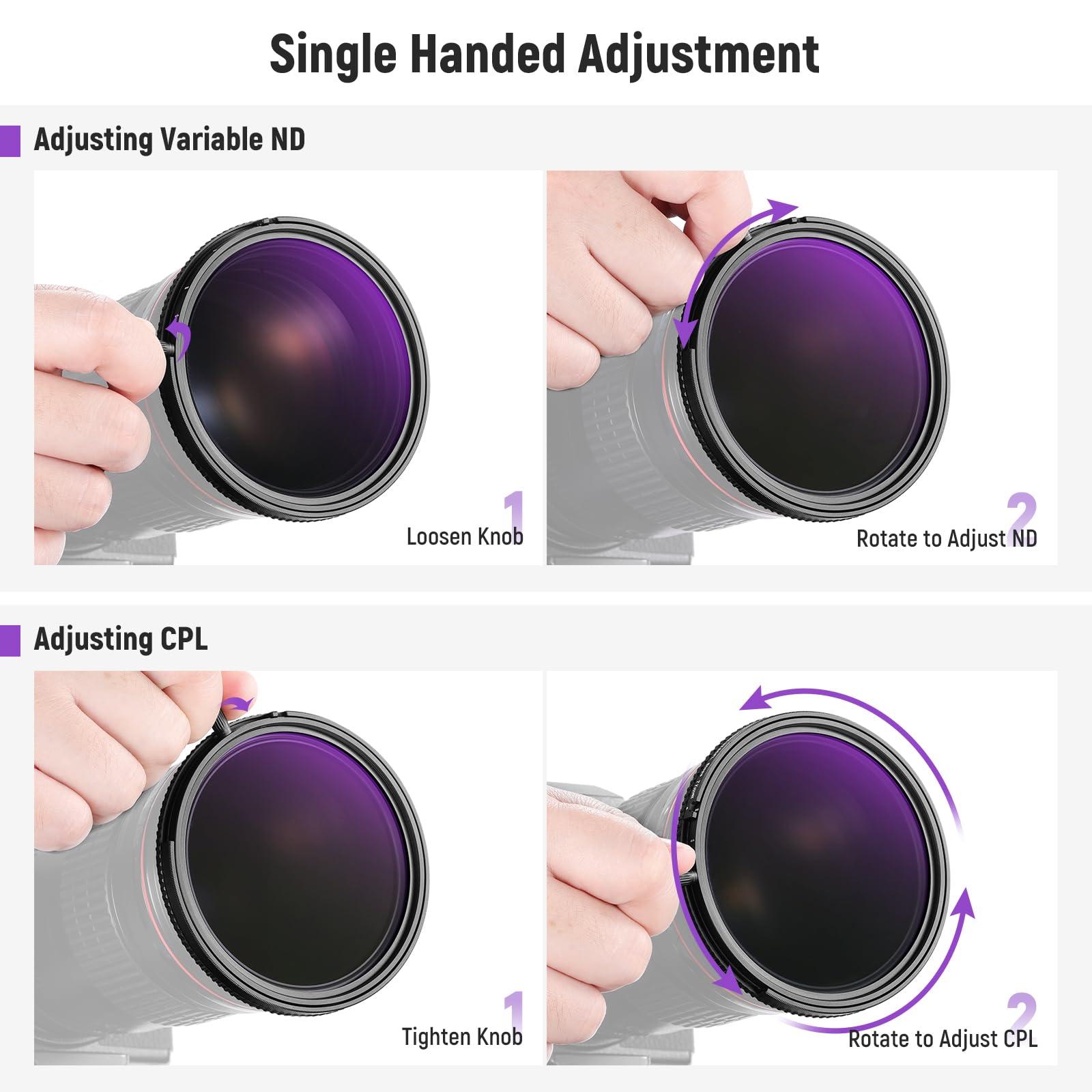 NEEWER Set di 77mm Filtri True Colors ND2-32 Variabile e CPL + Filtro ND32 Magnetico, 2in1 Regolabile Riduzione di Luce Eliminazione di Riflessi Nessun Cambiamento Colore, Nessuna Croce X/Vignettatura
