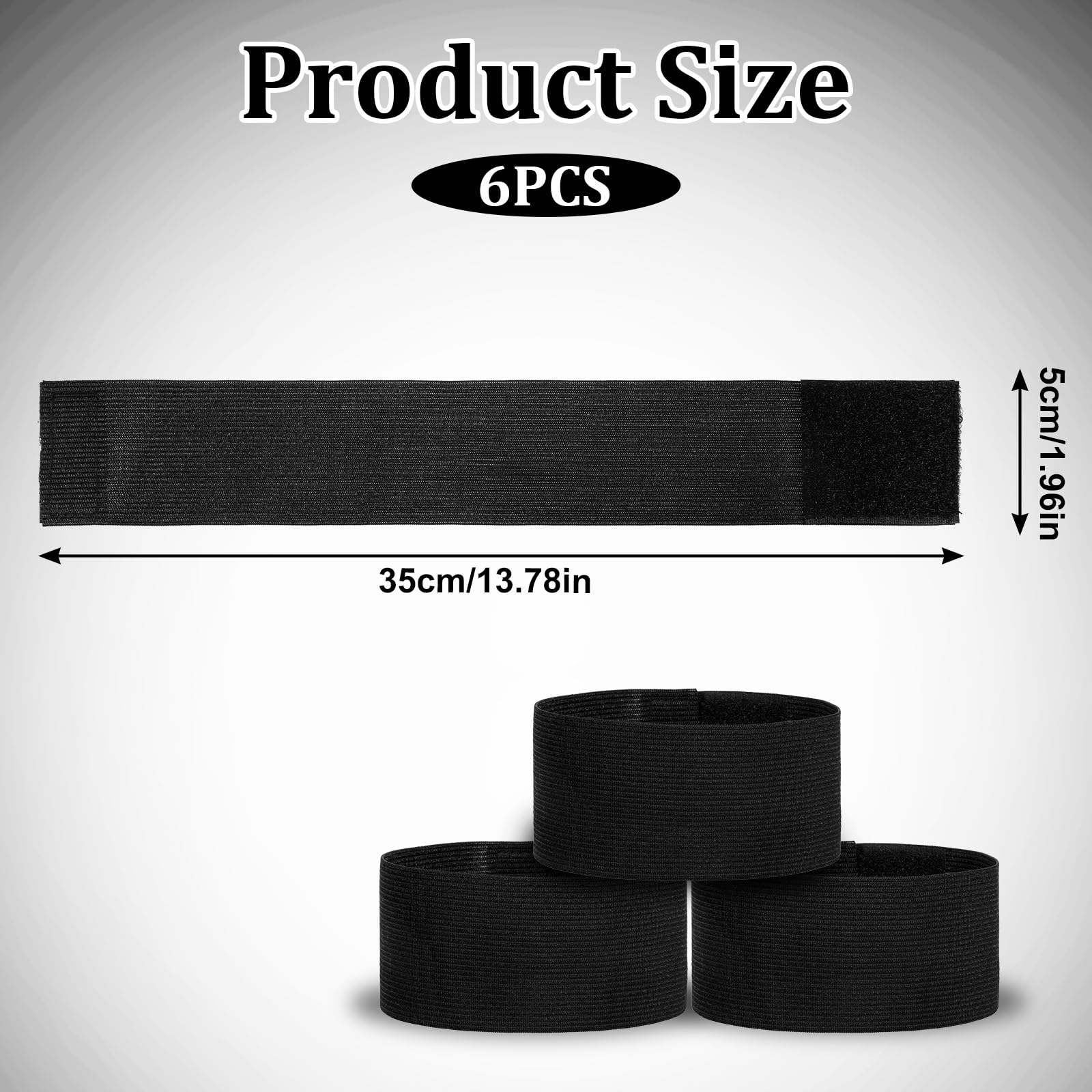 5 X 35cm/2 X 14 Inch Mourning Bands For Badges, 6 PCS Funeral Mourning