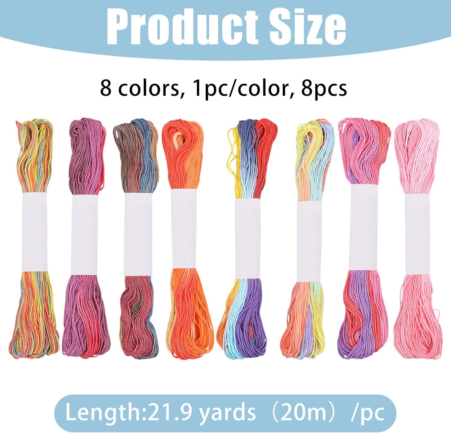 FREEBLOSS 8 Pcs Sashiko Thread Sashiko Skein 8 * 20 M Pure Cotton Embroidery Thread Japanese Sewing Threads Quilting & Embroidery Sewing Kit Supplies 8 Red Mixed Colors