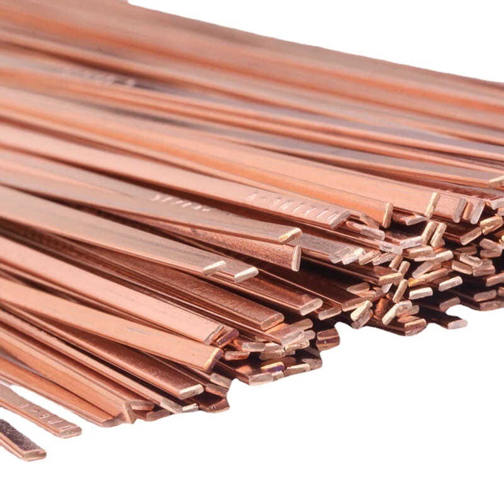 Alambre de Soldadura Electrodo Cubierto de latón Varillas de Soldadura Planas de Baja Temperatura, Alambre for soldar electrodos de Cobre, 10 Uds., 1,3x3,2x400mm