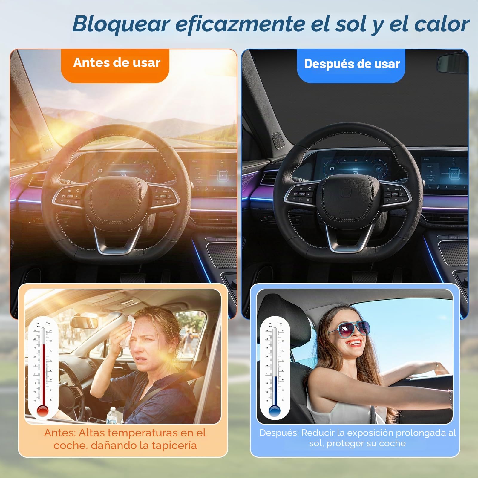 Ninonly Funda Coche Exterior 210D Universal Funda for Coche Impermeable Protección contra Todo Tipo de Clima Protege del Sol,la Lluvia,el Polvo y Las Hojas
