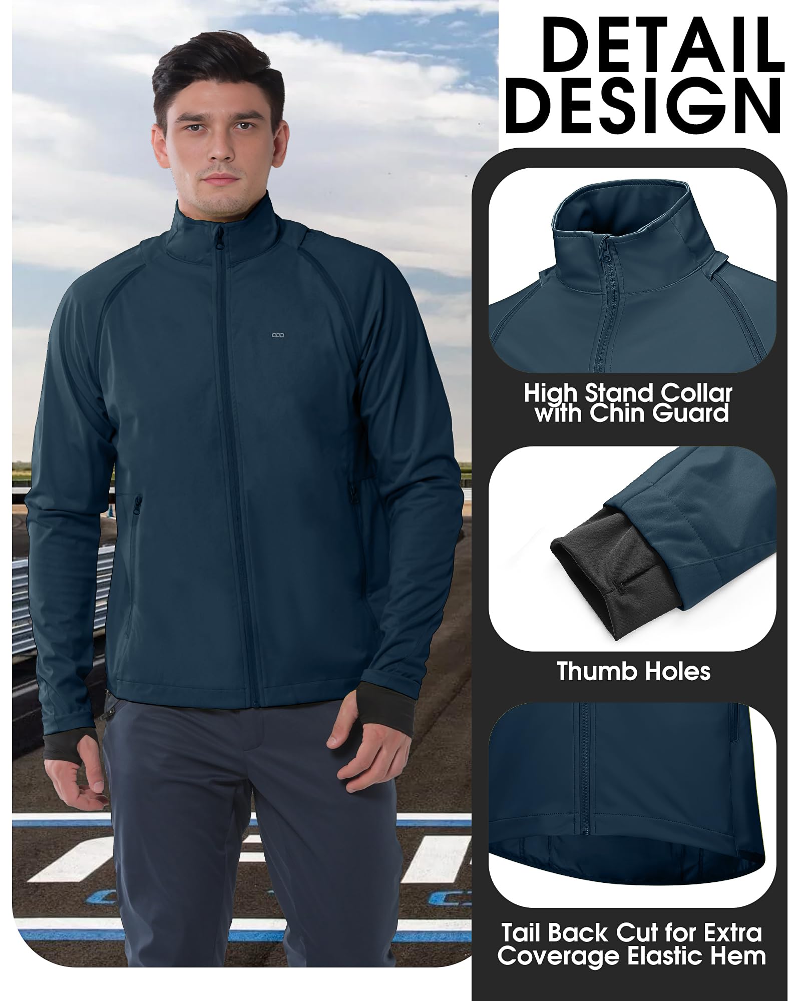 Veste de cyclisme imperméable homme 33,000ft manches amovibles réfléchissante protection UV pliable