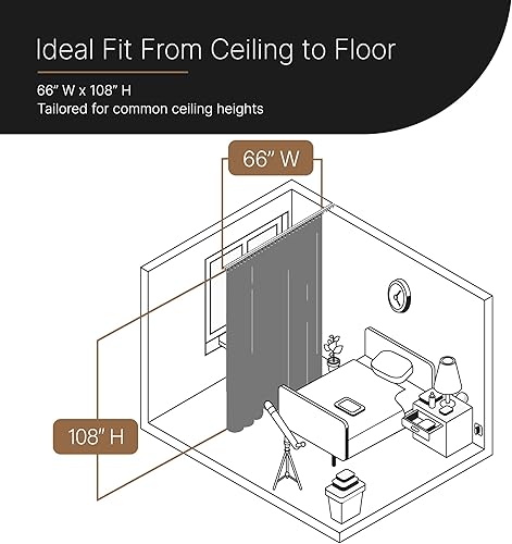 Miniatura 67 de Cortinas divisoras de habitación, cortinas opacas para cortina de techo para dividir una habitación o crear un espacio privado, bloqueo de luz 100%