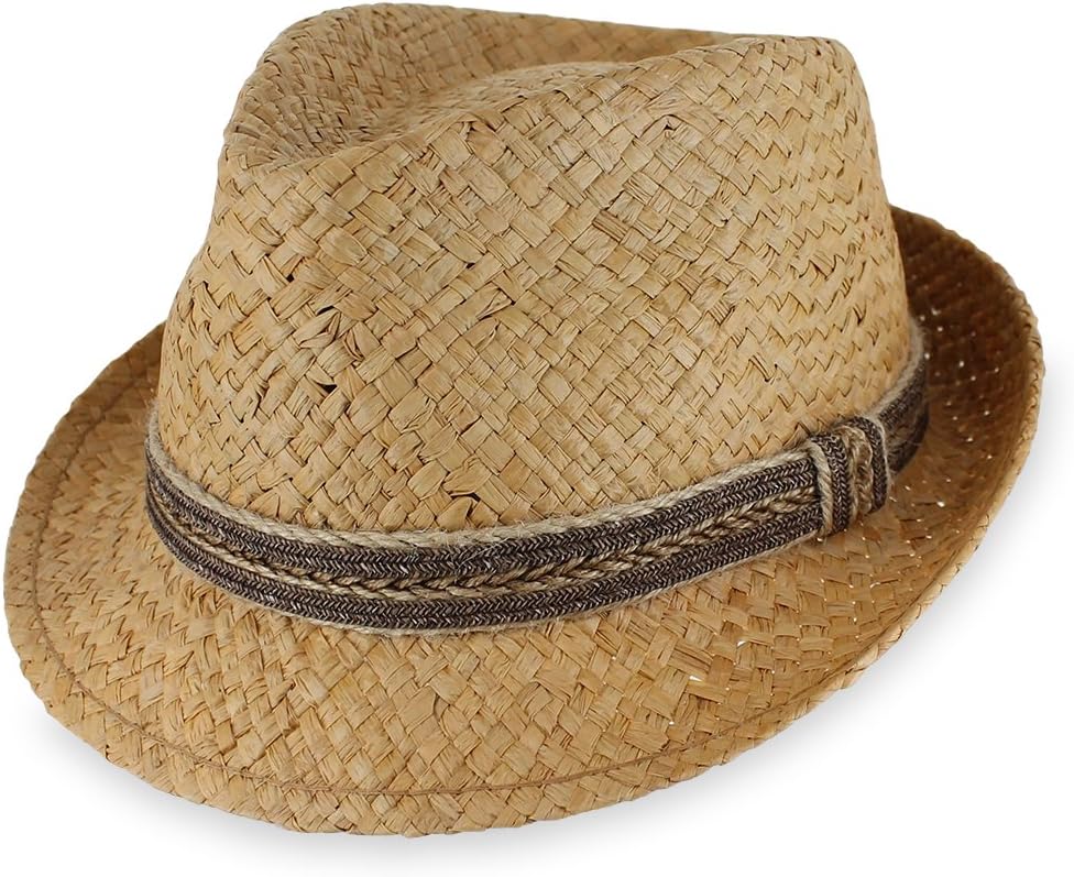 Belfry Ebb Tide - Matte Raffia Summer Straw Fedora in 4 Sizes (Small, Tea)