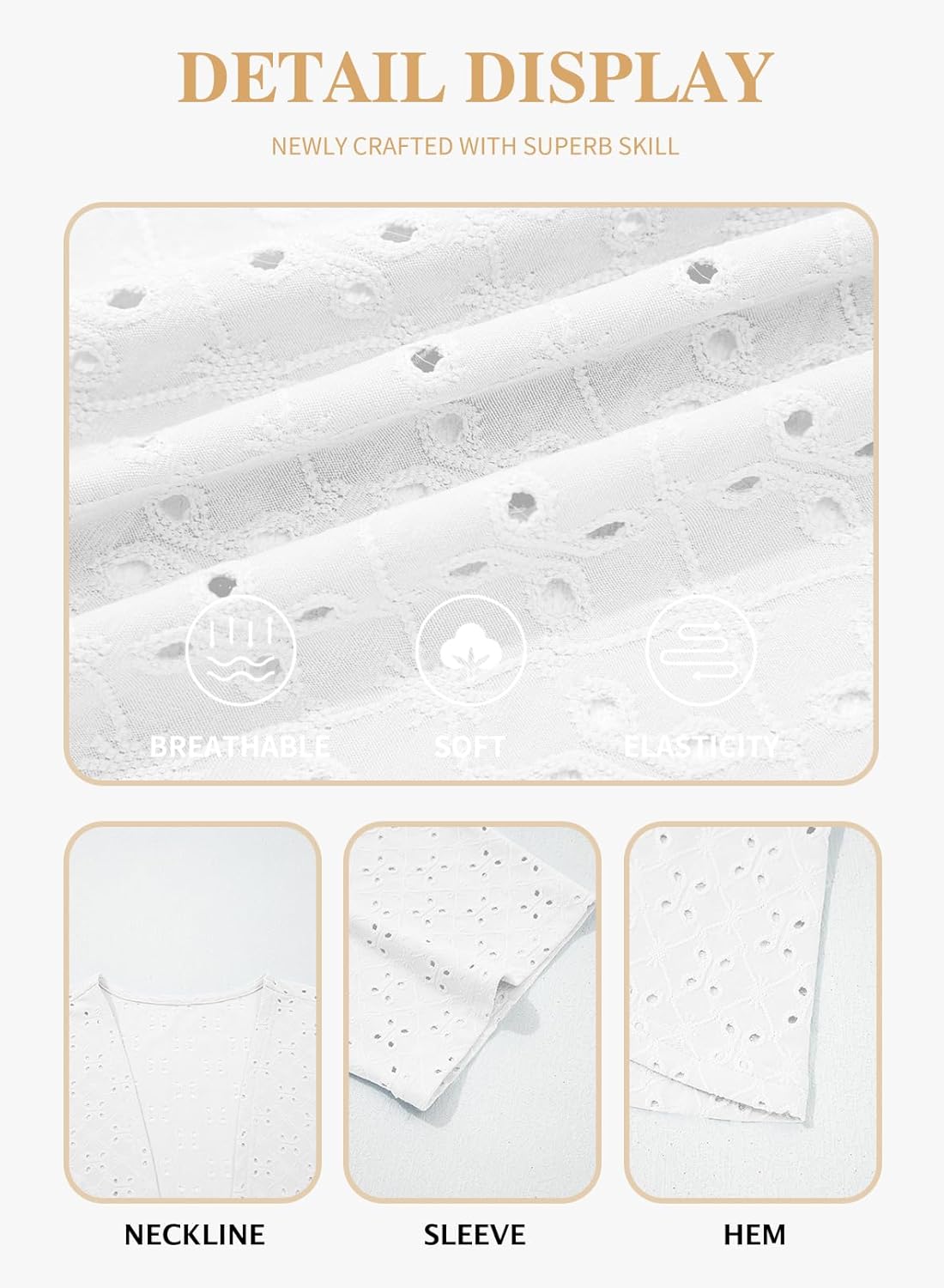 Eytino Plus Size Cardigan for Women Half Sleeve Netted Knit Ruffle Kimono Cover up Tops 2026 Spring Clothes(1X-5X) - Image 5