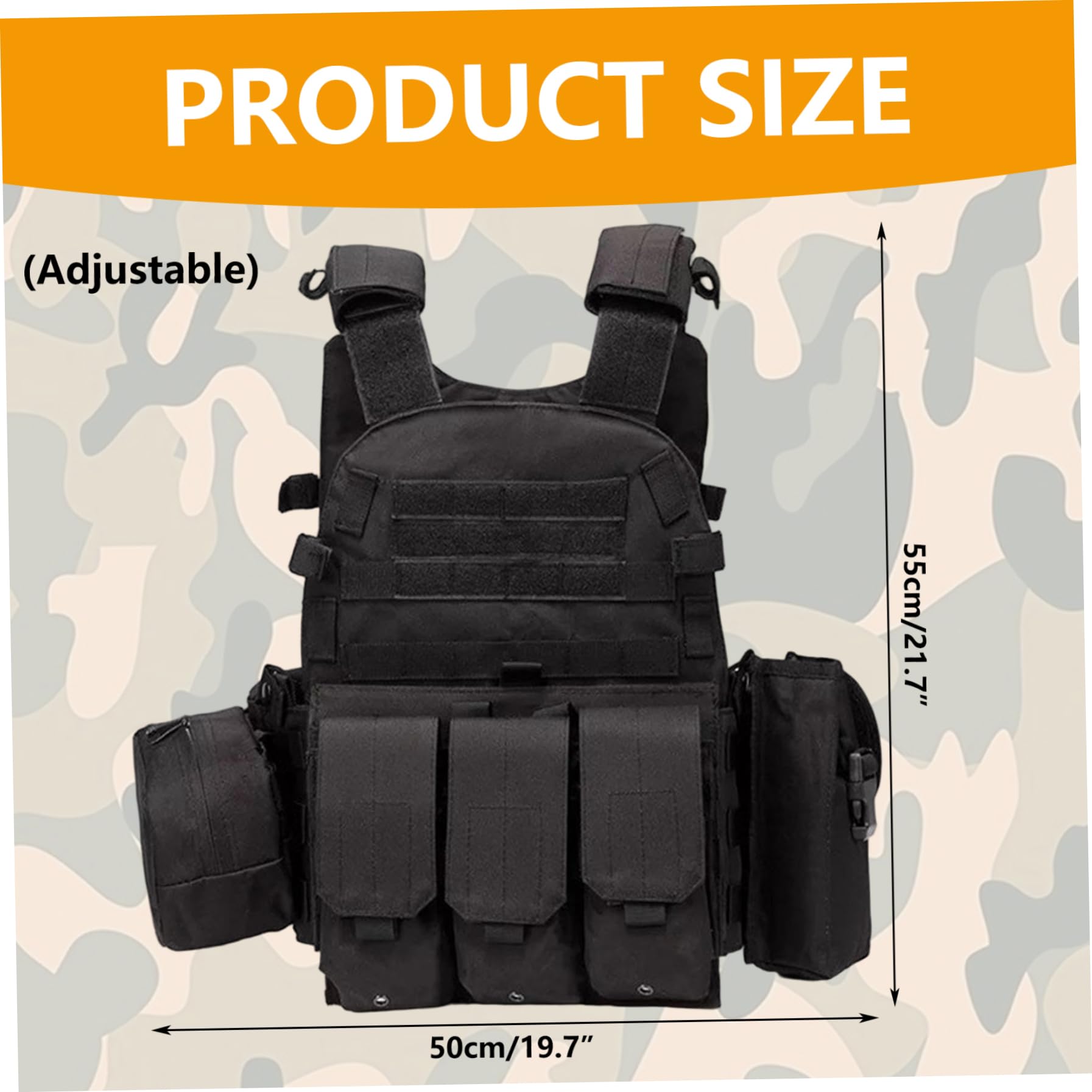 Chaleco Airsoft MOLLE Multifuncional, Portador de Placa Transpirable Ajustable para Seguridad de Entrenamiento al Aire Libre de Paintball