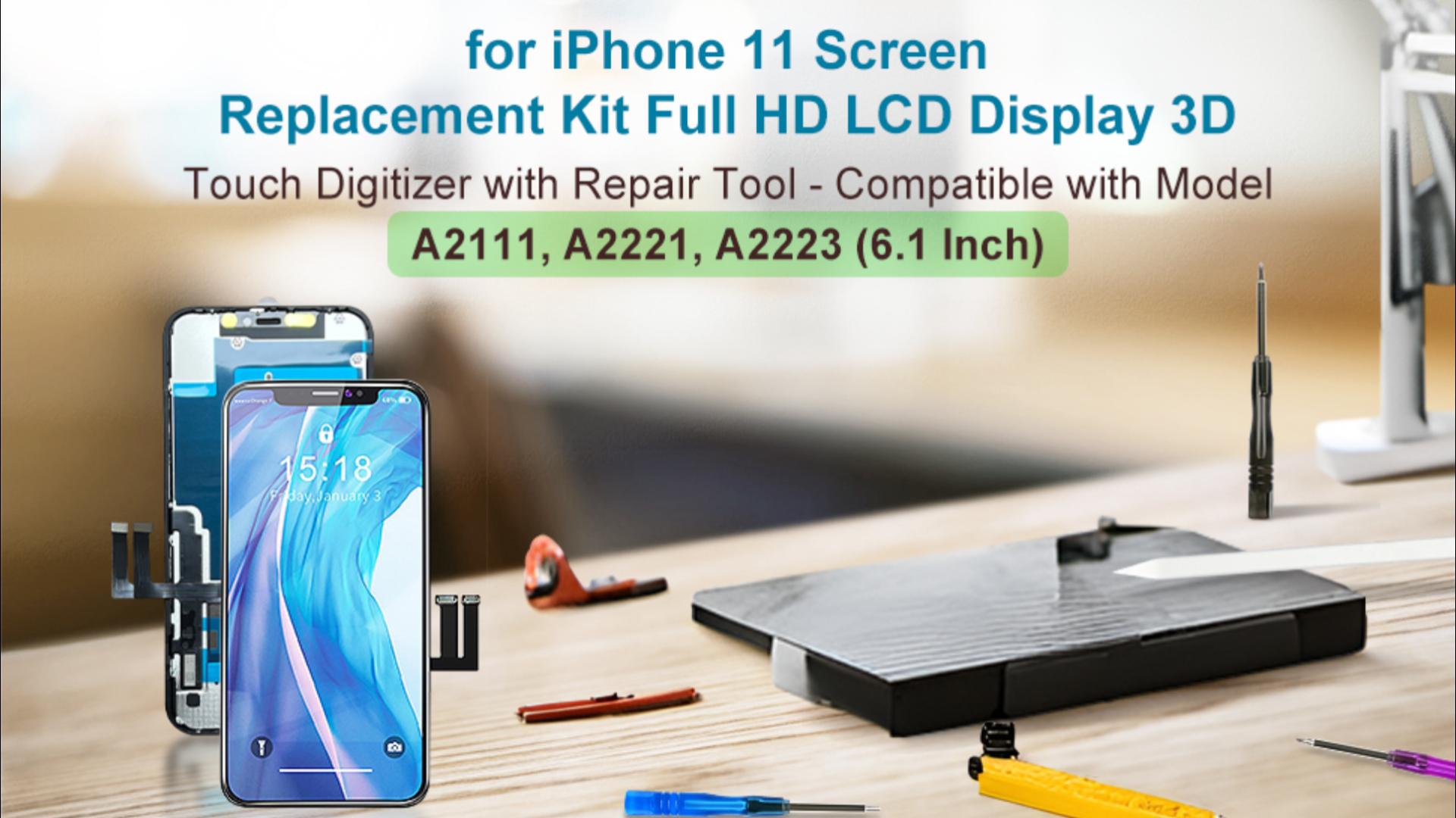 Écran LCD + Digitizer Pour IPhone 11 (A2111, A2221, A2223) – Neuf – Kit Outil Inclus