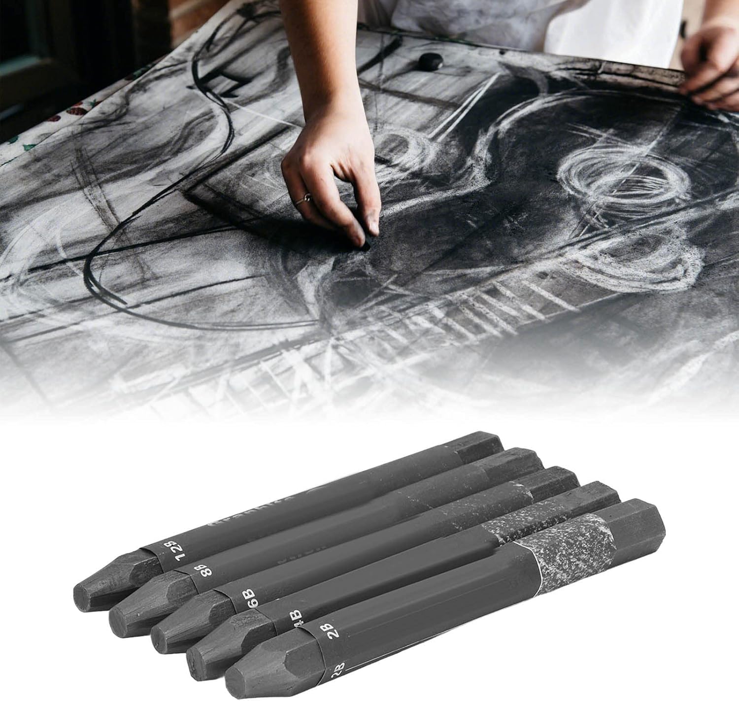 Water Soluble Graphite Rod, Graphite Sticks Water Soluble Safe 5 Pcs Graphite Powder for Watercolor for Sketching
