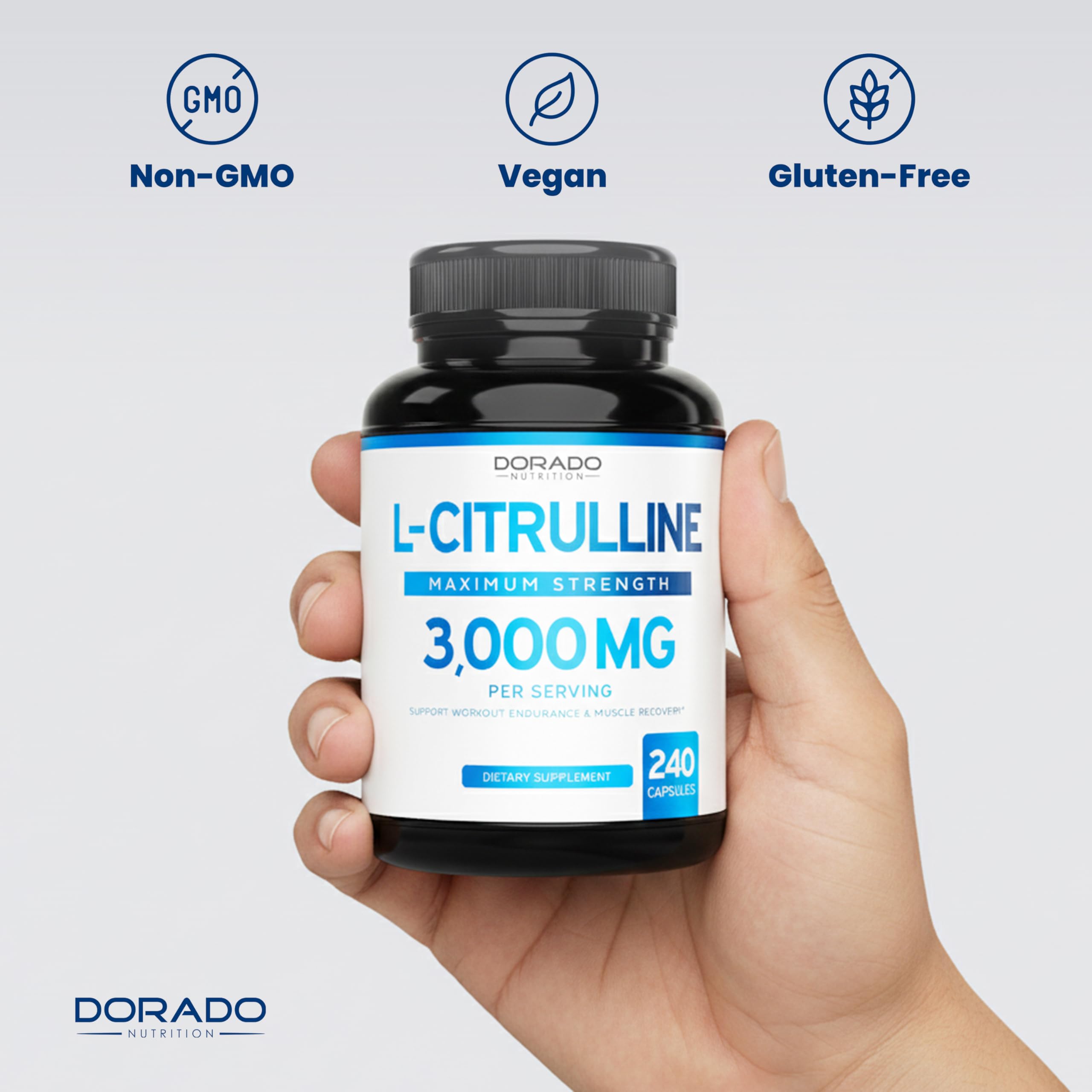 L Citrulline 3000mg Supplement (240 Capsules) Support L Arginine & Nitric Oxide Pills - L-Citrulline For Men & Women - Muscle Recovery & Pump Supplement - 3rd Party Tested, Vegan, Non-GMO - USA Made — Amazon image 7