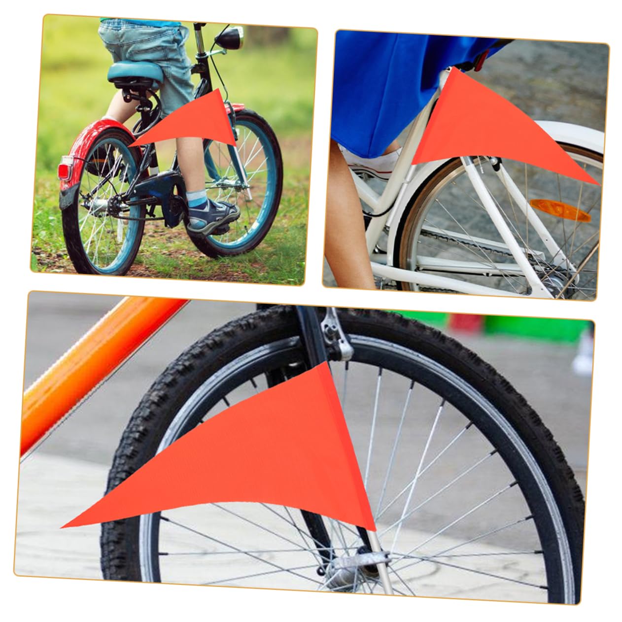 Toyvian Banderín De Advertencia Banderas Reflectantes De Seguridad Banderas De Seguridad para Bicicletas Bandera para Bicicleta De Polivinilo Naranja 5 Piezas X 4