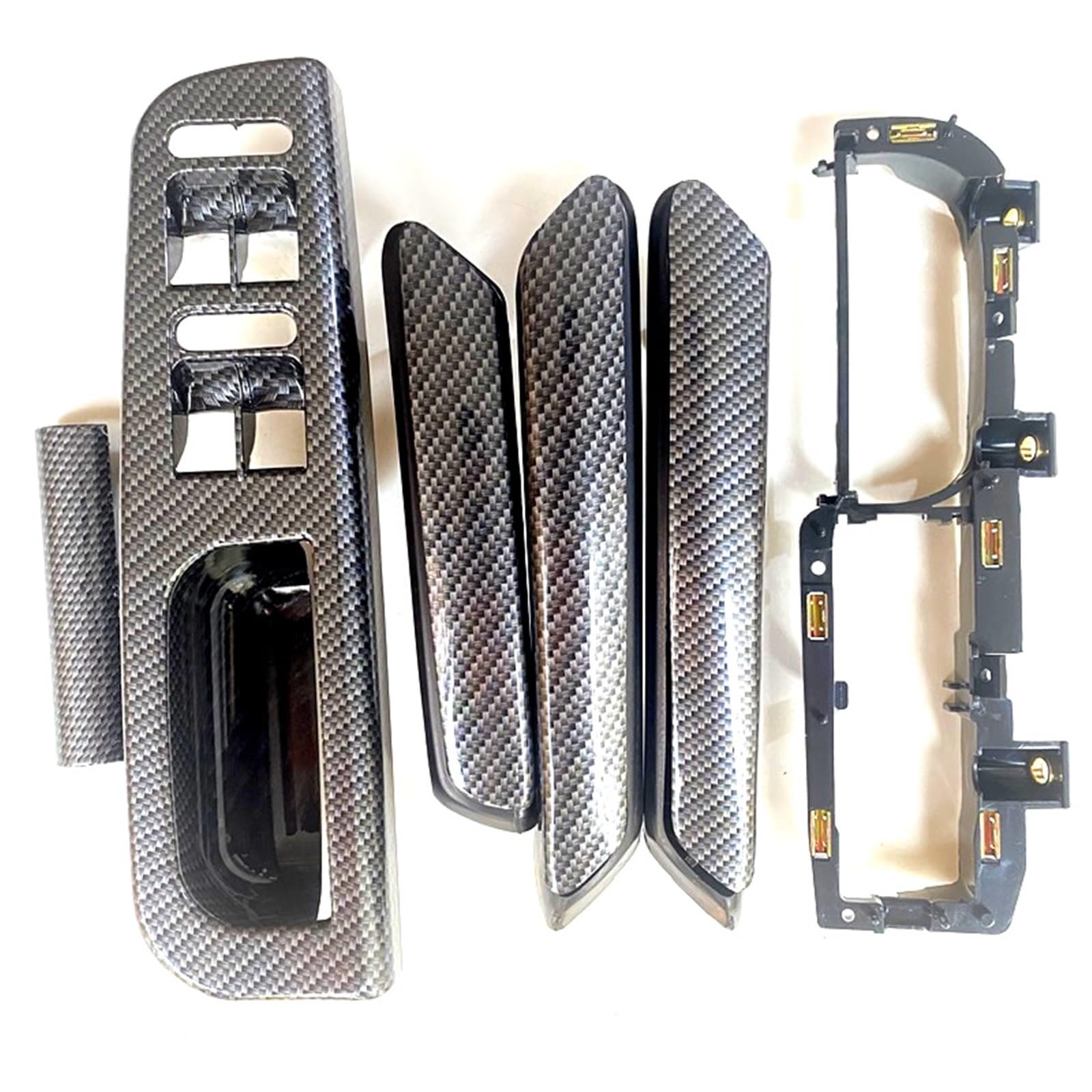 Gtdtixc 4Door 6Pcs Car Door Inner Handle For Vw For Passat B5 98-05 3B186717e 3B4867179b 3B0867180a 3B4867180b 3B4867372 Door Handle Window Switch Frame(4Door 6Pcs)