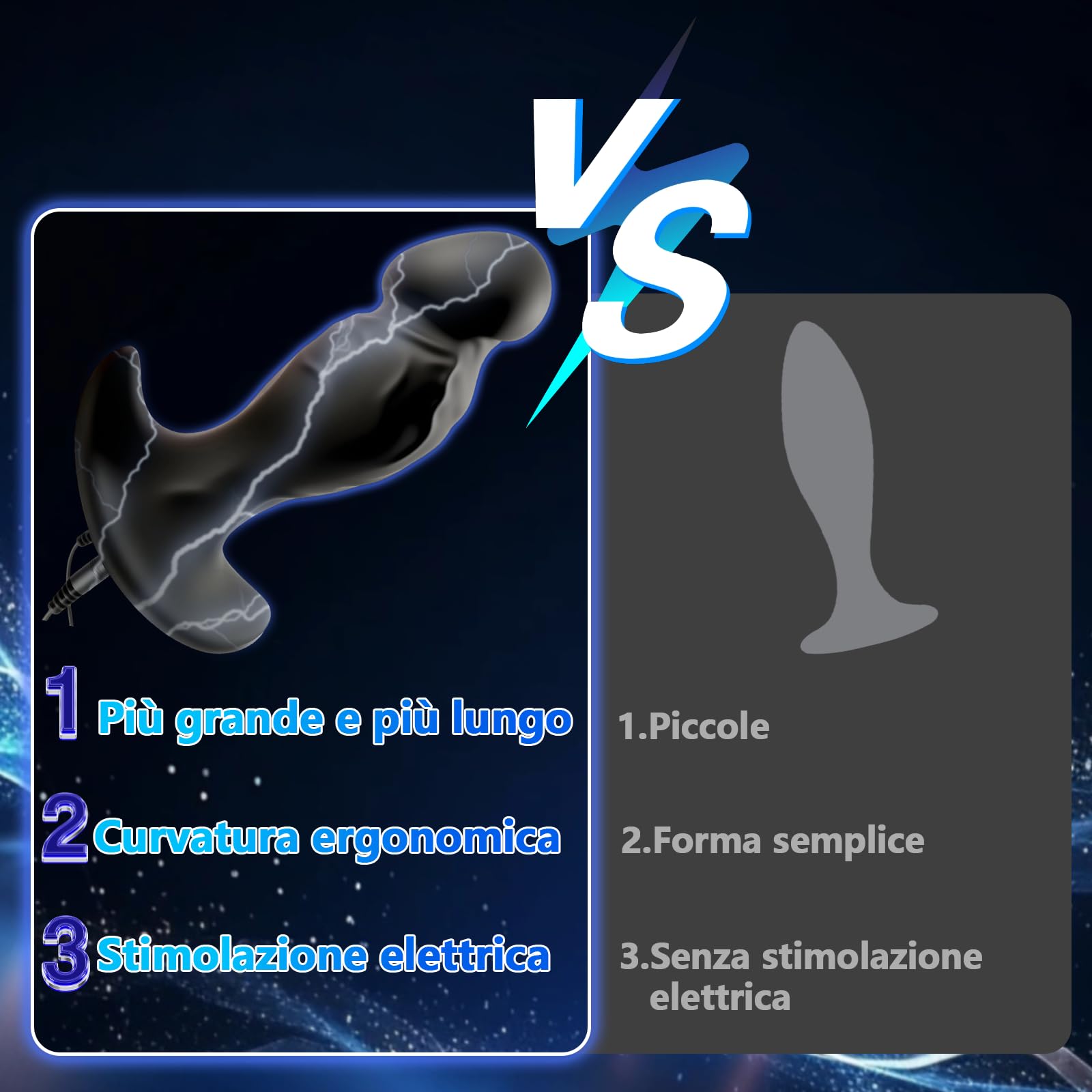 Elettrostimolazione Plug Anale Stimolazione Elettrica Anello per Pene Dilatatore Anale Dildo Anali Stimolatore Prostata Masturbatori G-Spot Donna Butt Plug Silicone Uomini Sexytoysys Coppia Sex Toy