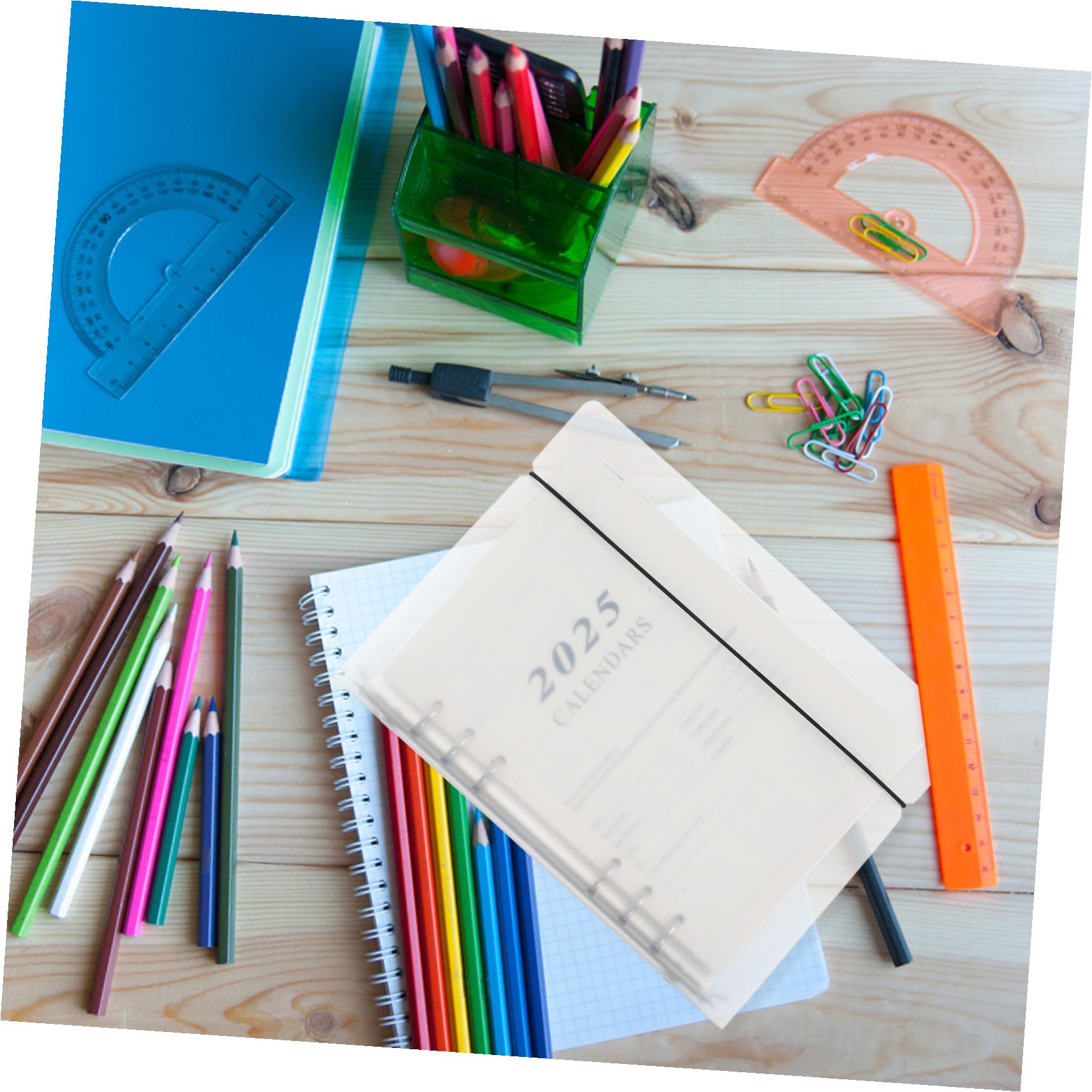 Planificador con Anillas Resistente para Oficina y Viajes Cuaderno Multiusos con Diseño Delicado Agenda Académica Portátil y Organizador Diario Transparente
