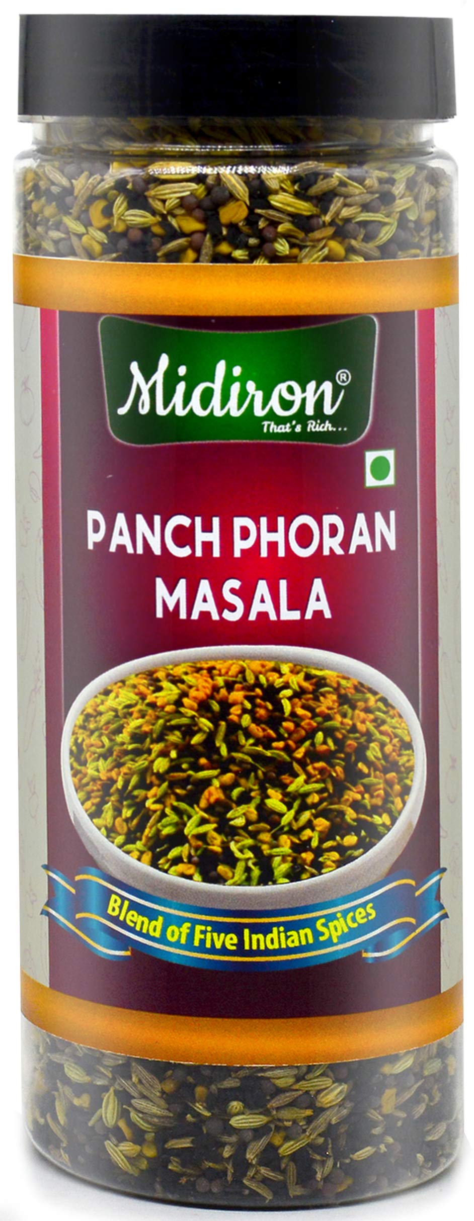 Midiron Panch Phoran Mix Masala | Panchphoron Mixed | Fresh Panch puran Masala | Premium Artisanal Spices with Rich & Strong Flavour | Indian Five Spice Blend | Bengali Masala | Blend of Five Indian Whole Spices - (150g) (B08WK8FKPT) Amazon Price History, Amazon Price Tracker
