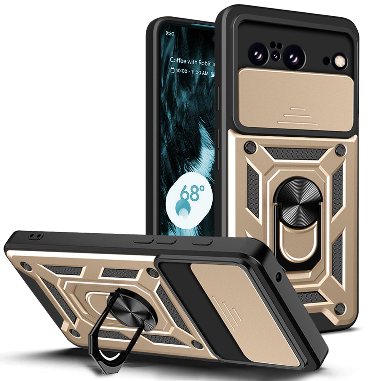 Carcasa de aluminio Google Pixel 8 protección premium color oro de alta resistencia