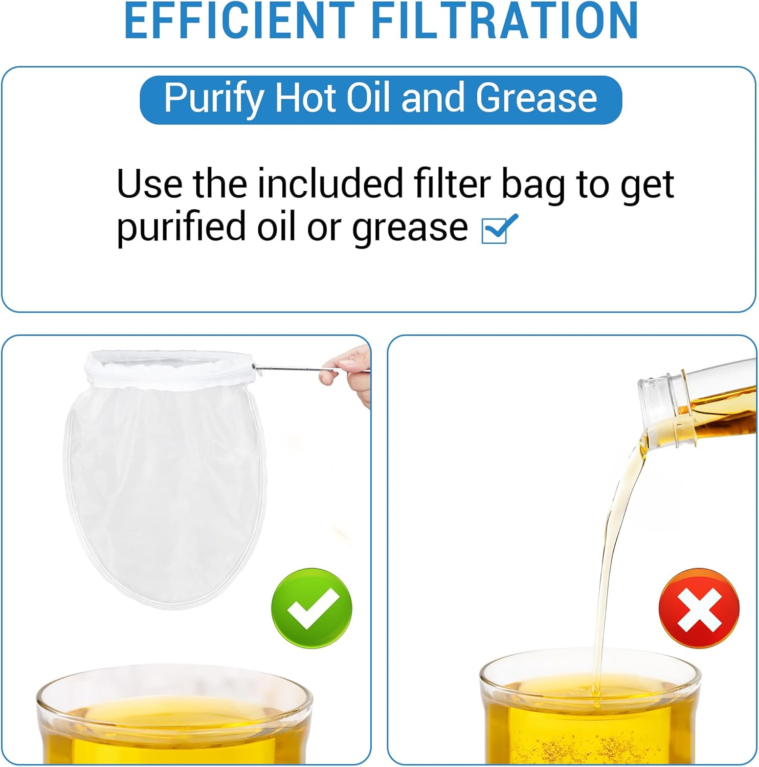 Fryer Grease Bucket - 10 Gallon Oil Caddy with Secure Locking Lid, 4 Quick-Clip Latches, and Reusable Filter for Food Trucks, Restaurants, and Commercial Kitchens