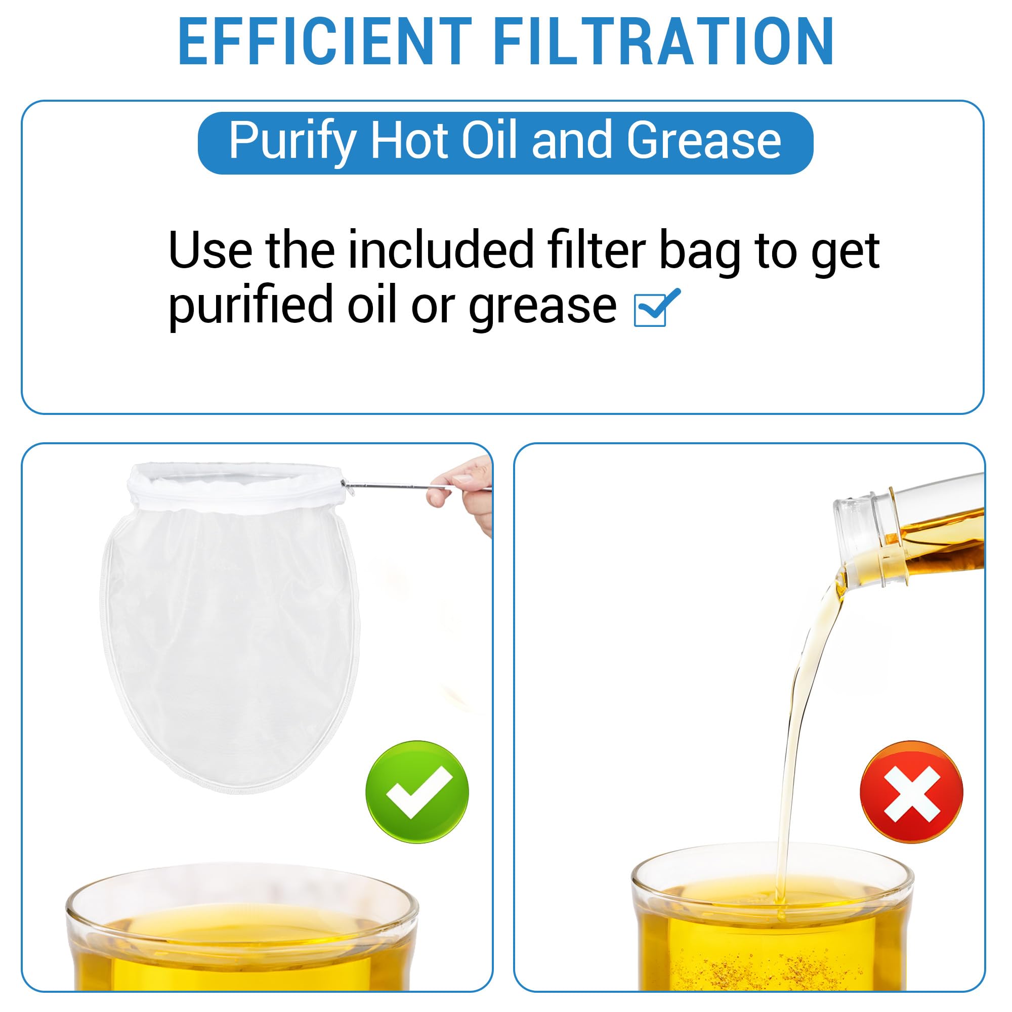 Garvee Contenedor de Aceite Usado para Freidora Industrial de 38 Litros, Bidón de Acero al Carbono con Revestimiento Anticorrosión, Cubo de Filtrado Móvil con Ruedas y Tapa de Seguridad, Plateado