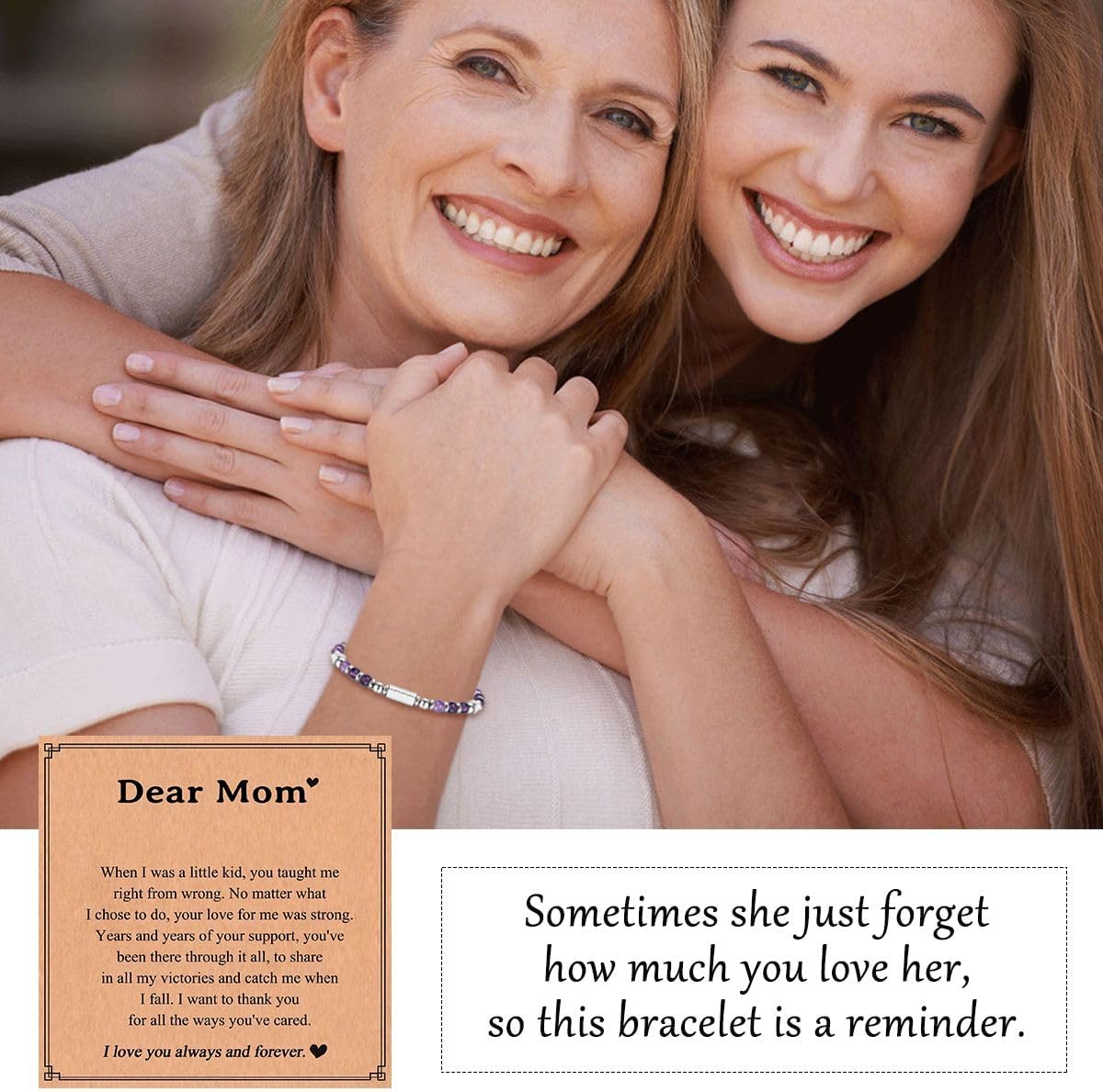 Mothers Day Gifts for Women: Aunt, New Mom, Mother-in-Law, Bonus Mom, Tiny Stone Bracelets - Birthday & Christmas Jewelry - Image 4