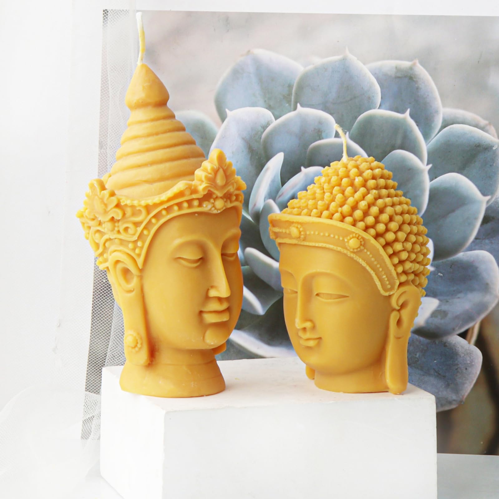 Moule à bougie en forme de tête de bouddha, facile à nettoyer, en Silicone, pour la fabrication de bougies, de savon et de décoration de gâteaux, moule artisanal fait à la main