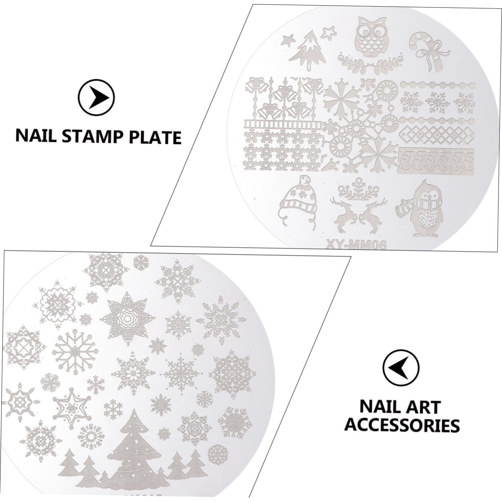 ABOOFAN Juego De 3 Placas De Estampación Para Decoración De Uñas Herramientas De Manicura Navideñas Para Decoración Paquete De 10 Unidades.