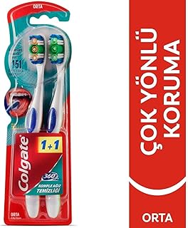 Colgate 360 Komple Ağız Temizliği Çok Yönlü Koruma Orta Diş Fırçası 1+1