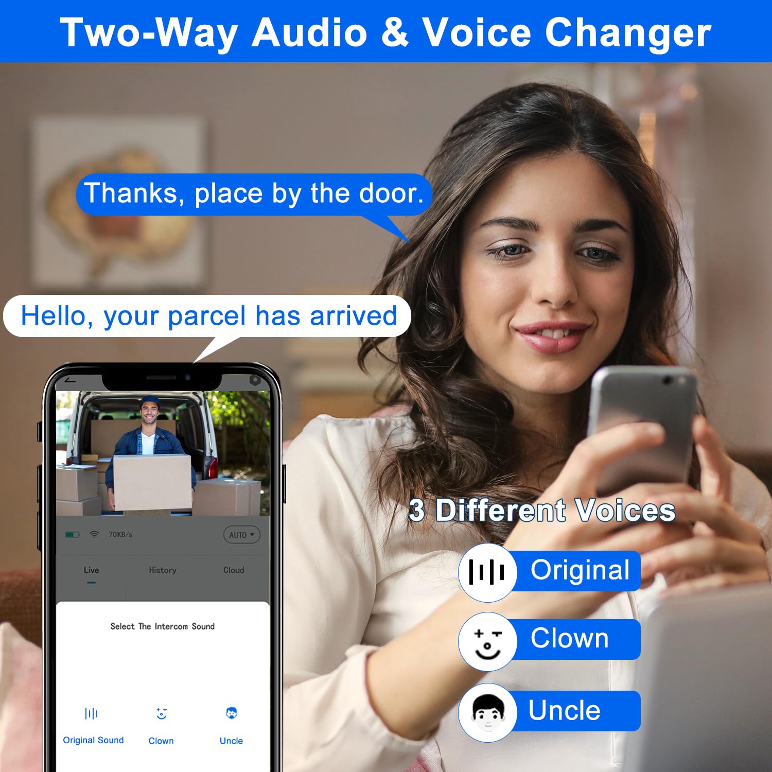 Videocitofono wireless 2K HD, con rilevamento del movimento PIR, alimentazione a batteria, avvisi istantanei, audio a 2 vie, visione notturna, WiFi 2.4G, IP66, scheda SD/archiviazione cloud, funziona