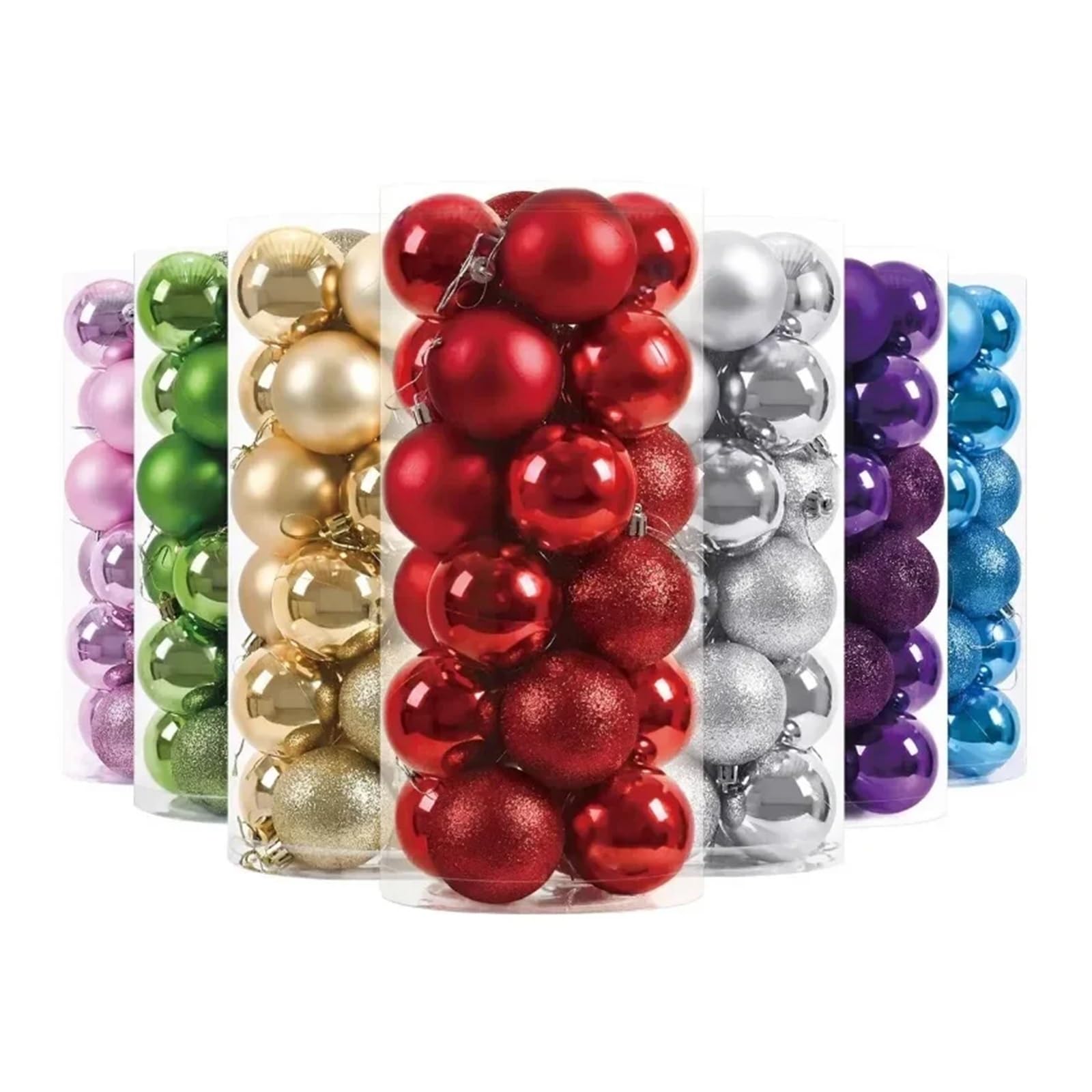 Bolas De Navidad 24 Uds 3/4/6CM Bolas de Navidad Bola Grande Adornos Colgantes for árbol for decoración Fiesta año Nuevo Accesorios Regalos Decoración(6CM,Red)