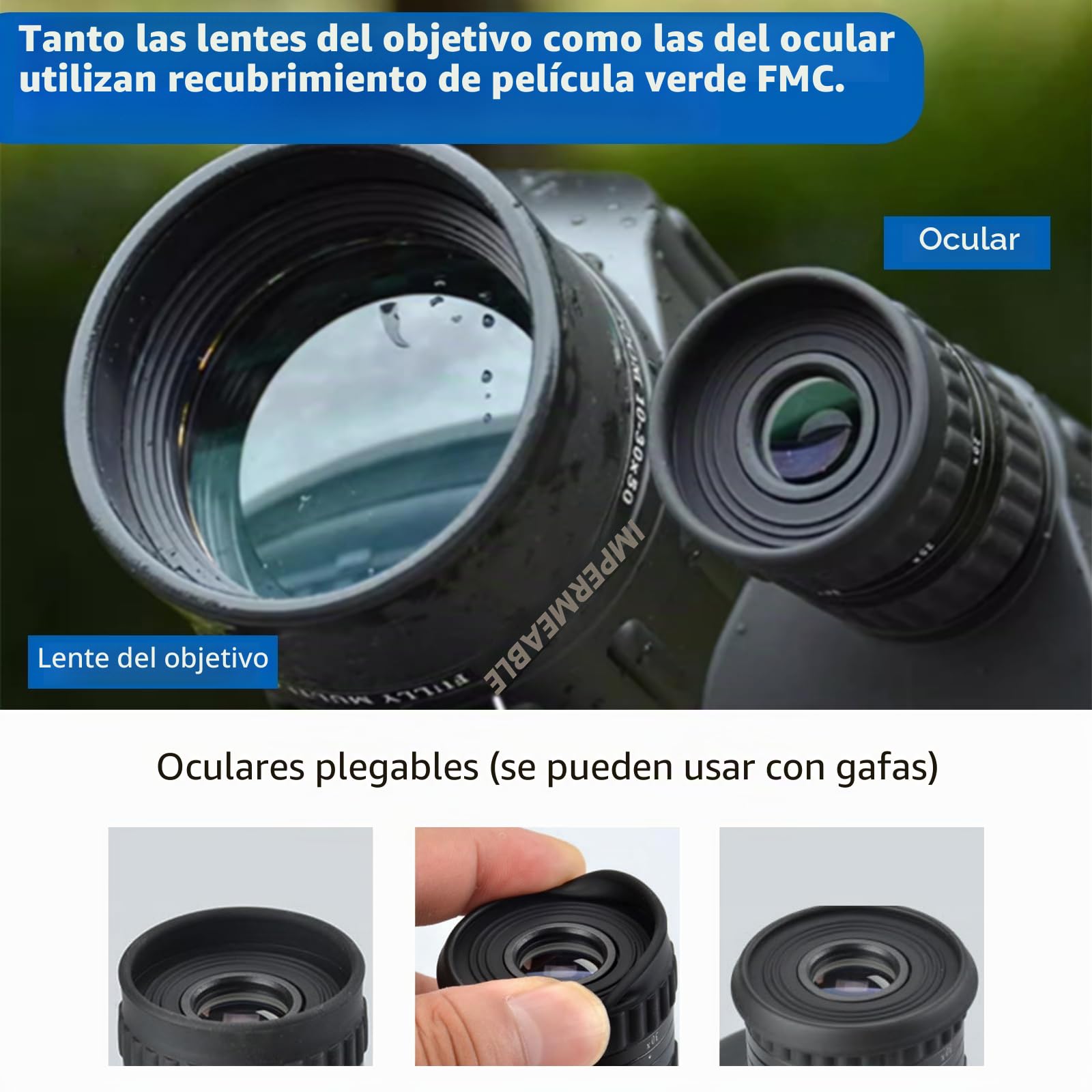 10-30X50 Telescopio monocular FMC BK7 alta ampliación nitrógeno relleno observación aves Viajando Lupa
