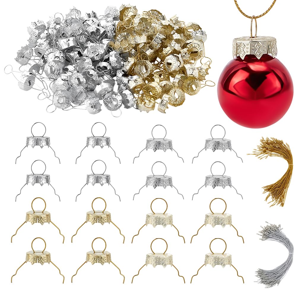 Capuchons ronds Noël en aluminium argent et or PH PandaHall 200pcs 16/18mm