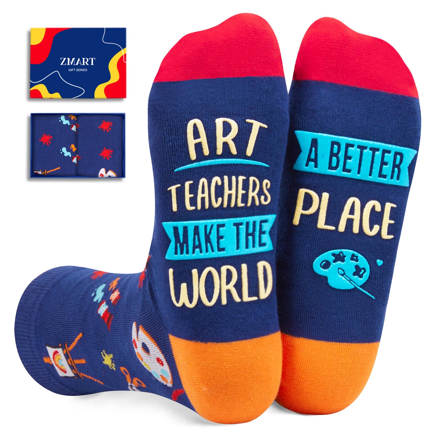 Zmart Teacher Appreciation Gifts - Music Art Science Teacher Socks for Men Women