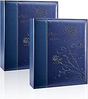 Vista 22 de Artmag Álbum de fotos de 5 x 7 pulgadas, páginas transparentes, con bolsillos, cubierta de piel, deslizante, libro de fotos con capacidad para 50