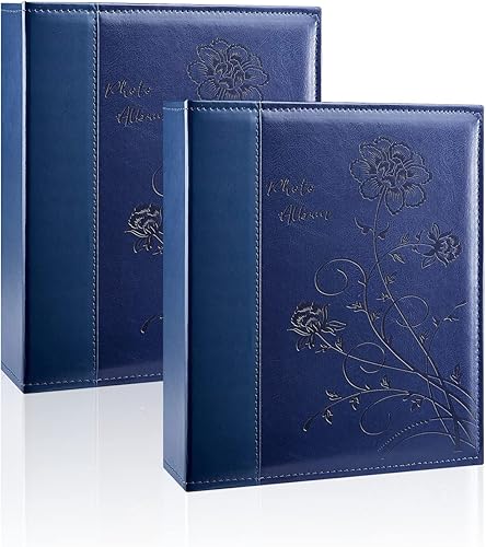 Miniatura 1 de Artmag Álbum de fotos de 5 x 7 pulgadas, 2 paquetes de páginas transparentes con bolsillos, cubierta de cuero, libro deslizante para álbum de fotos,