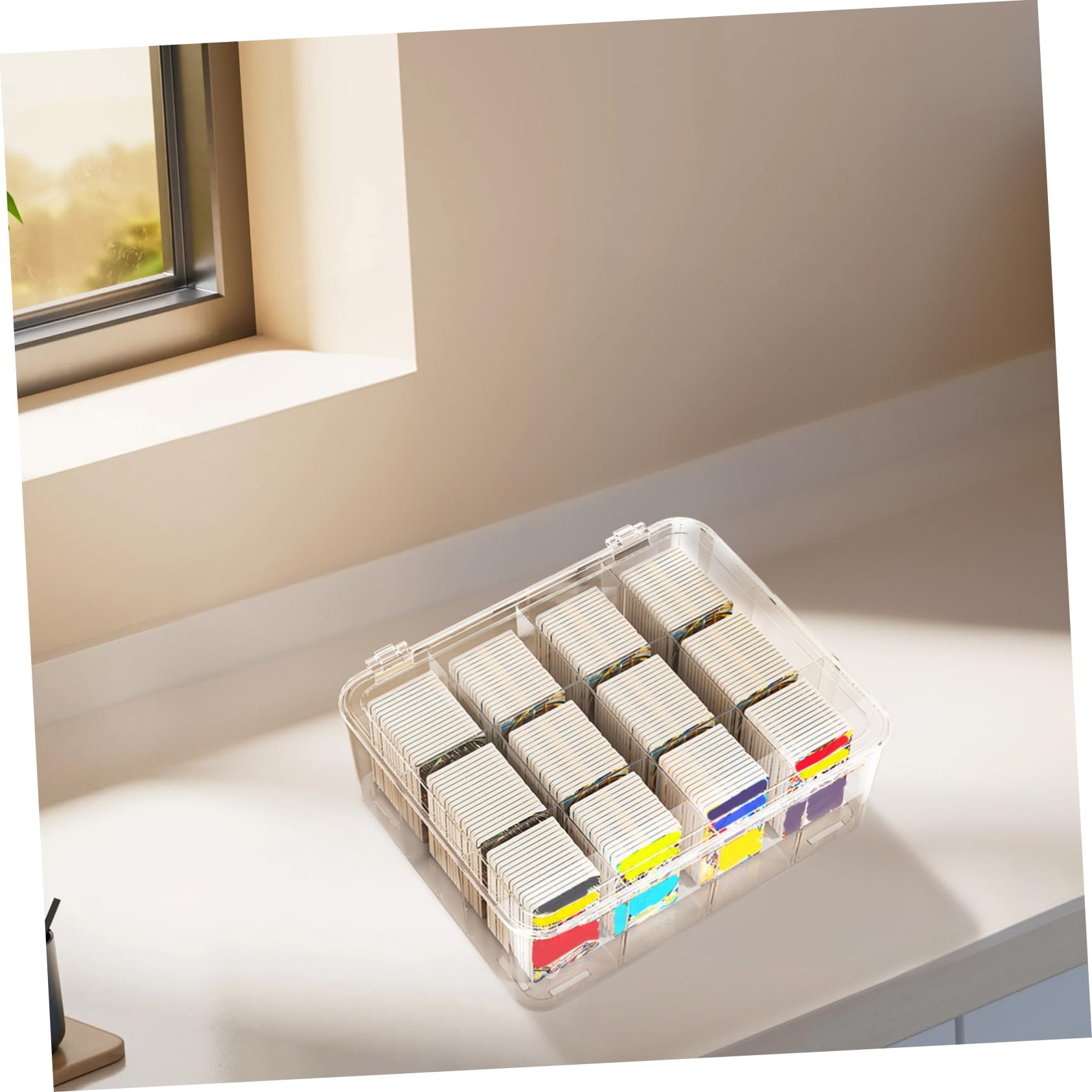 LABRIMP Scatola Porta Carte in Stile Semplice Contenitore Carte Per Ufficio Custodia Per Biglietti Da Visita Trasparente Porta Biglietti Da Visita Resistente