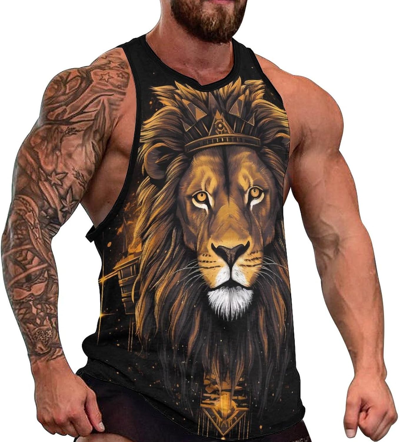 HOTYD Tank Tops Men Casual Moisture Wicking Athletic Tank Tops for Men Summer Sleeveless Graphic T-Shirt Tees
