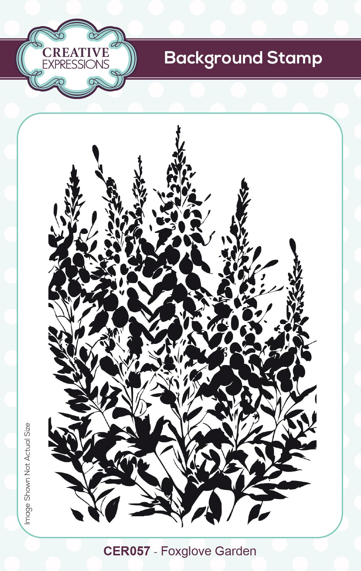 Creative Expressions Foxglove Garden 4 in x 6 in Pre Cut Rubber Stamp, Grey, 4 x 6 in