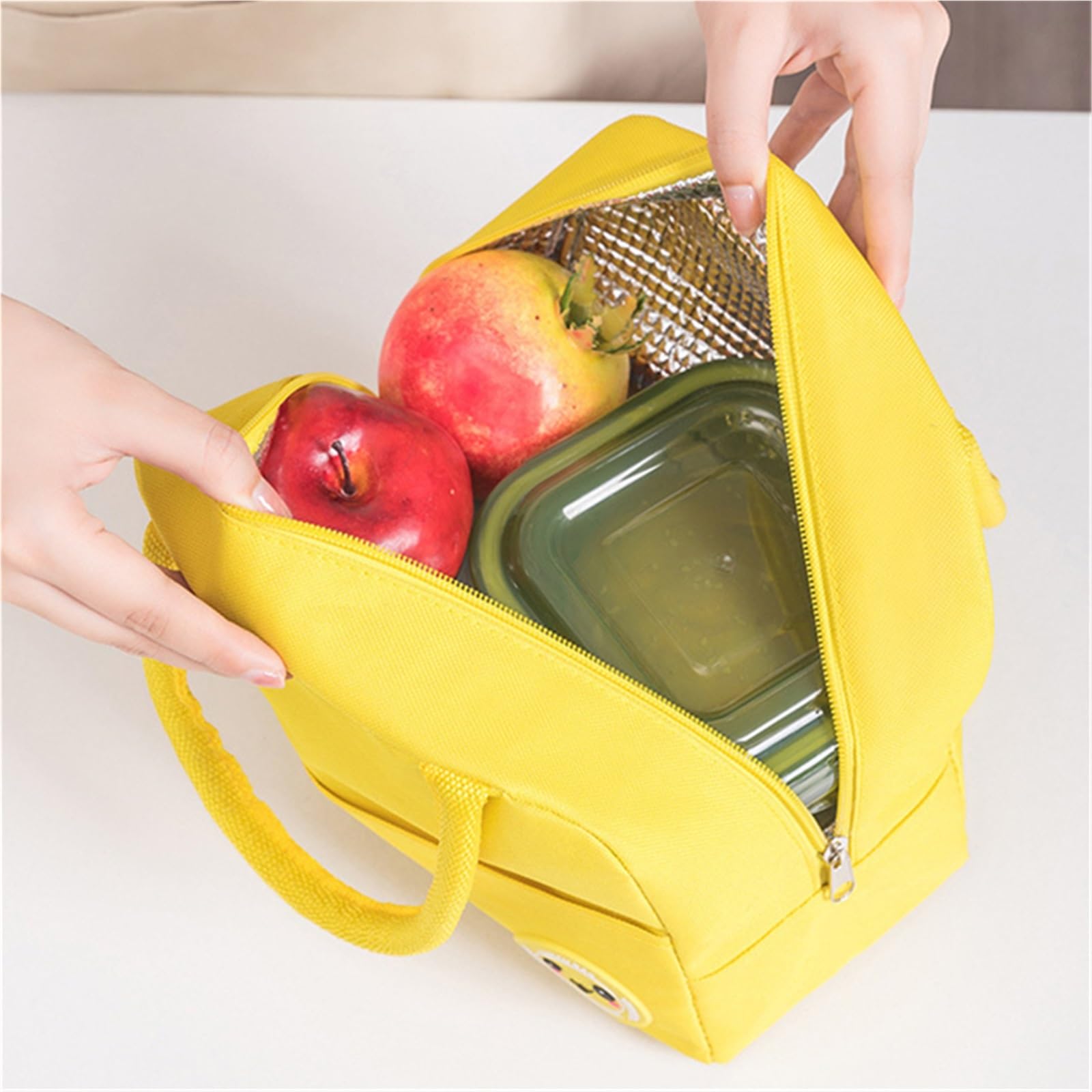 Torba piknikowa, 2 szt. aluminiowa folia izolacyjna lodówka torba chłodząca przenośna praca jedzenie piknik świeże termiczne pudełko torby bento(Pink)
