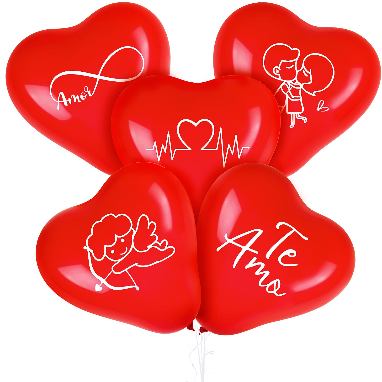 25pcs Globos Corazón Te Amo Globos Rojos Decoración Boda San Valentín Globos Rojos en Español Decoración Boda Aniversario