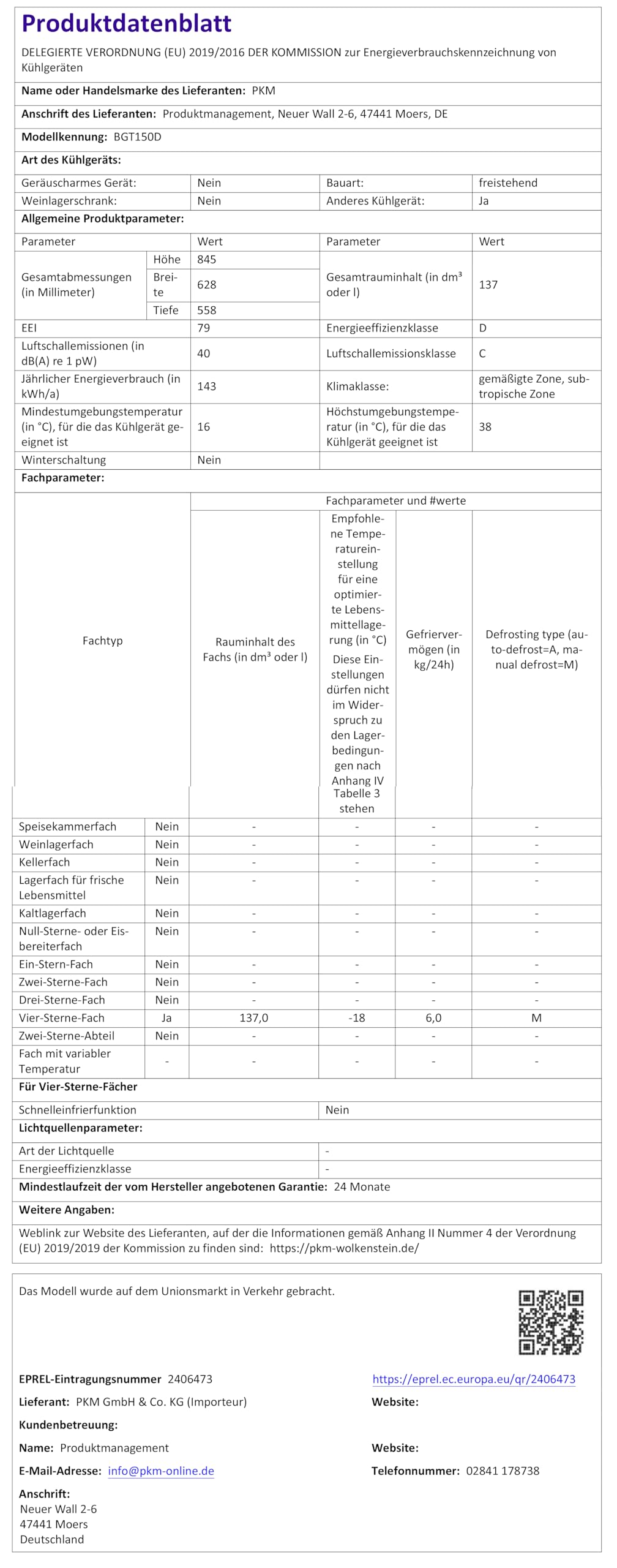 PKM Gefriertruhe | 137 Liter Nutzinhalt | Eistruhe | Kühltruhe +2°C -> +10°C | Inverter Kompressor | kompakte Abmessungen | Temperaturbereich von <-26°C bis +10°C