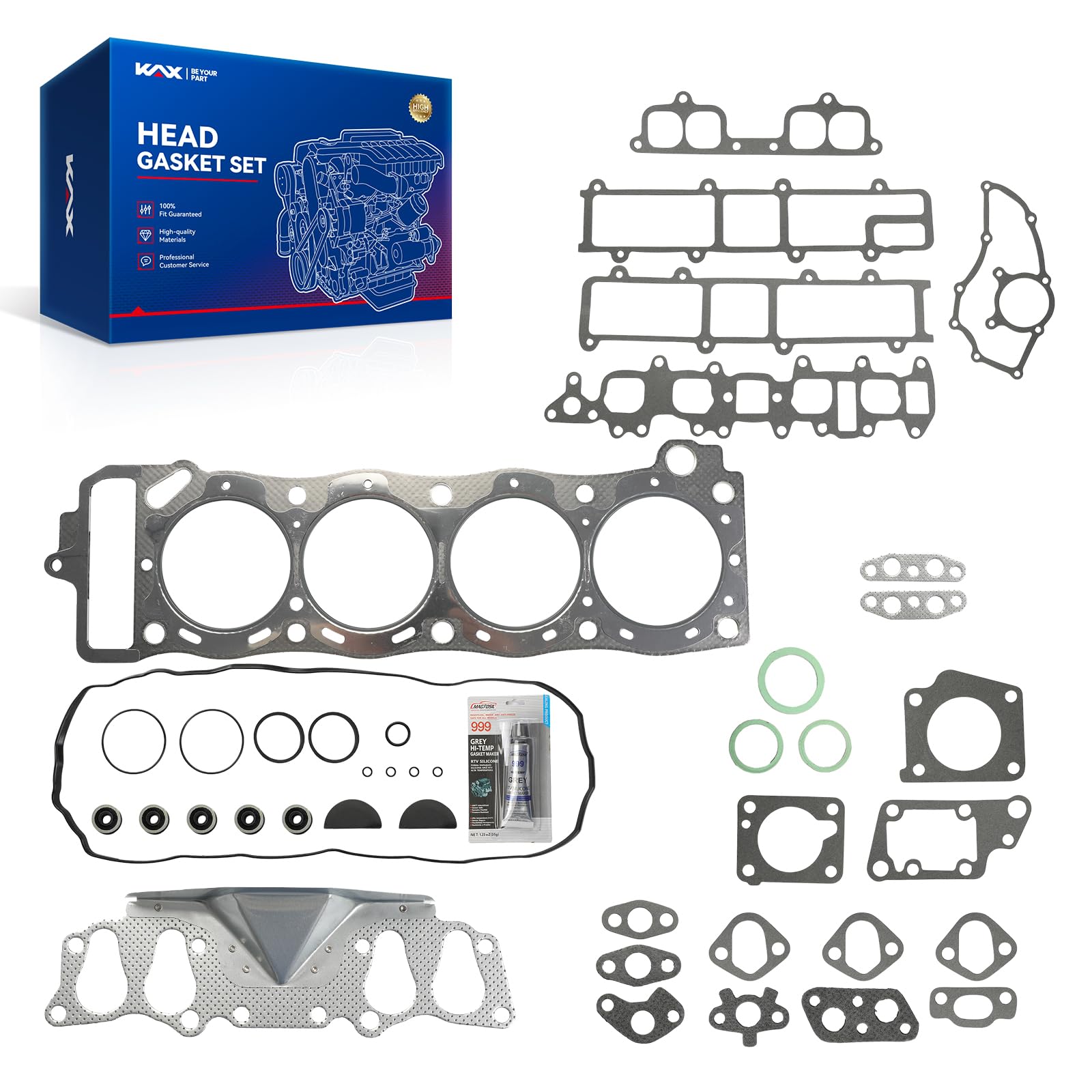 KAX Engine Cylinder Head Gasket Set for Toyota Pickup 1985-1995 2.4L