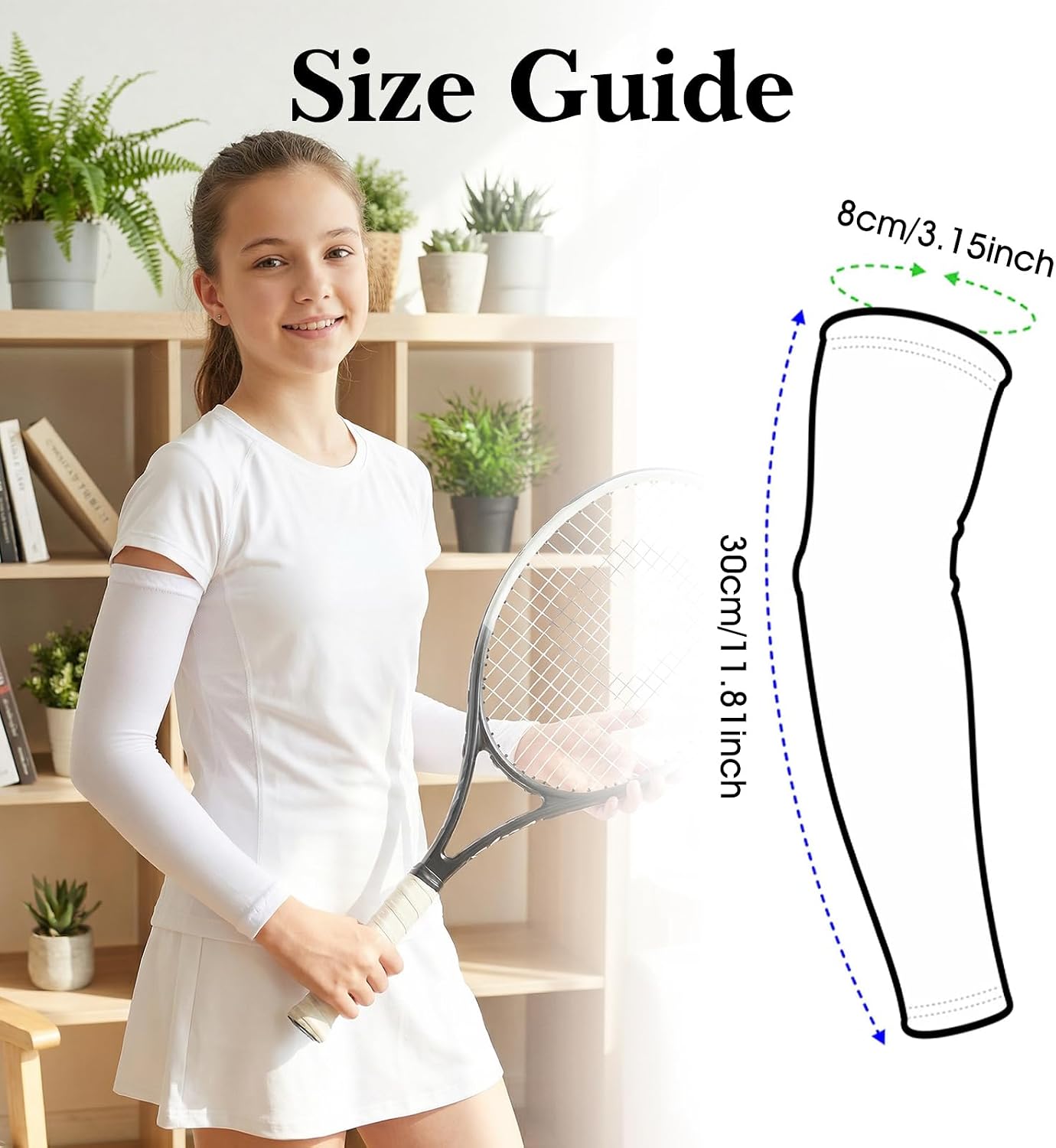 2 Pairs Kids Arm Sleeves Sun Protection Youth Arm Sleeve Cooling Ice Sleeve for Youth Boys Girls Toddler Elastic Compression Arm Sleeves for Basketball Football Baseball Volleyball Gardening