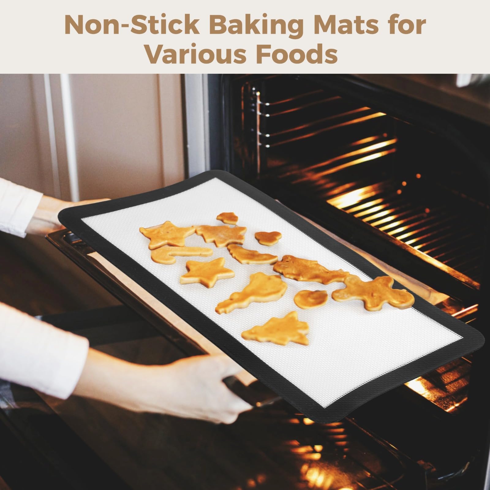 8 Stk. Antihaft Backmatten aus Silikon, für Heißluftfritteuse und Gefriertrockner, für hohe Temperaturen, vielseitige Backeinlagen 13,3 x 7 Zoll, zum Backen, Rösten und Grillen