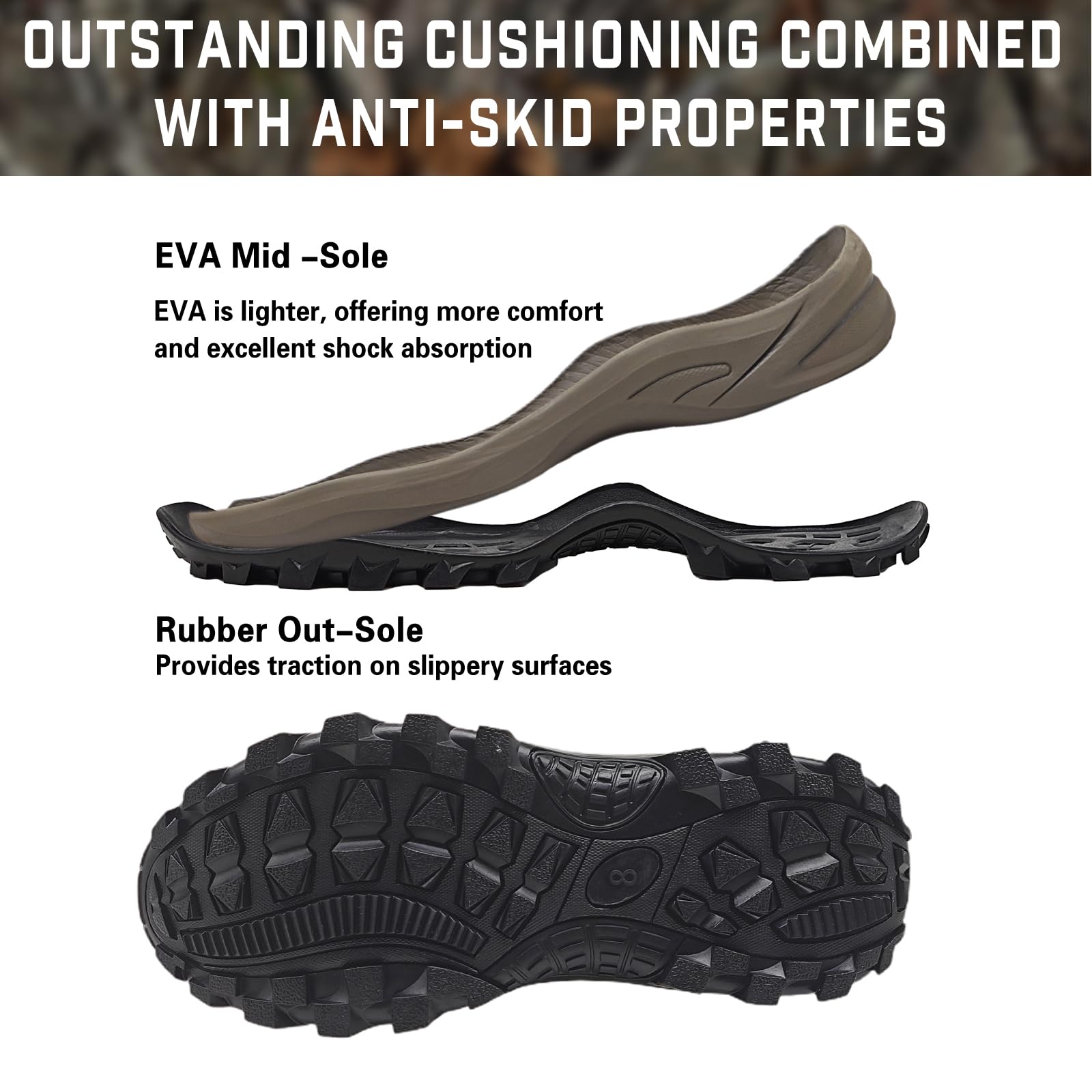 Atmungsaktive isolierte Next Camo G2 warme Jagdstiefel mit vielseitigem Design – robuste Konstruktion, 6 mm Neopren, wasserdichte Gummistiefel für Damen und Herren, Größe 40 bis 42