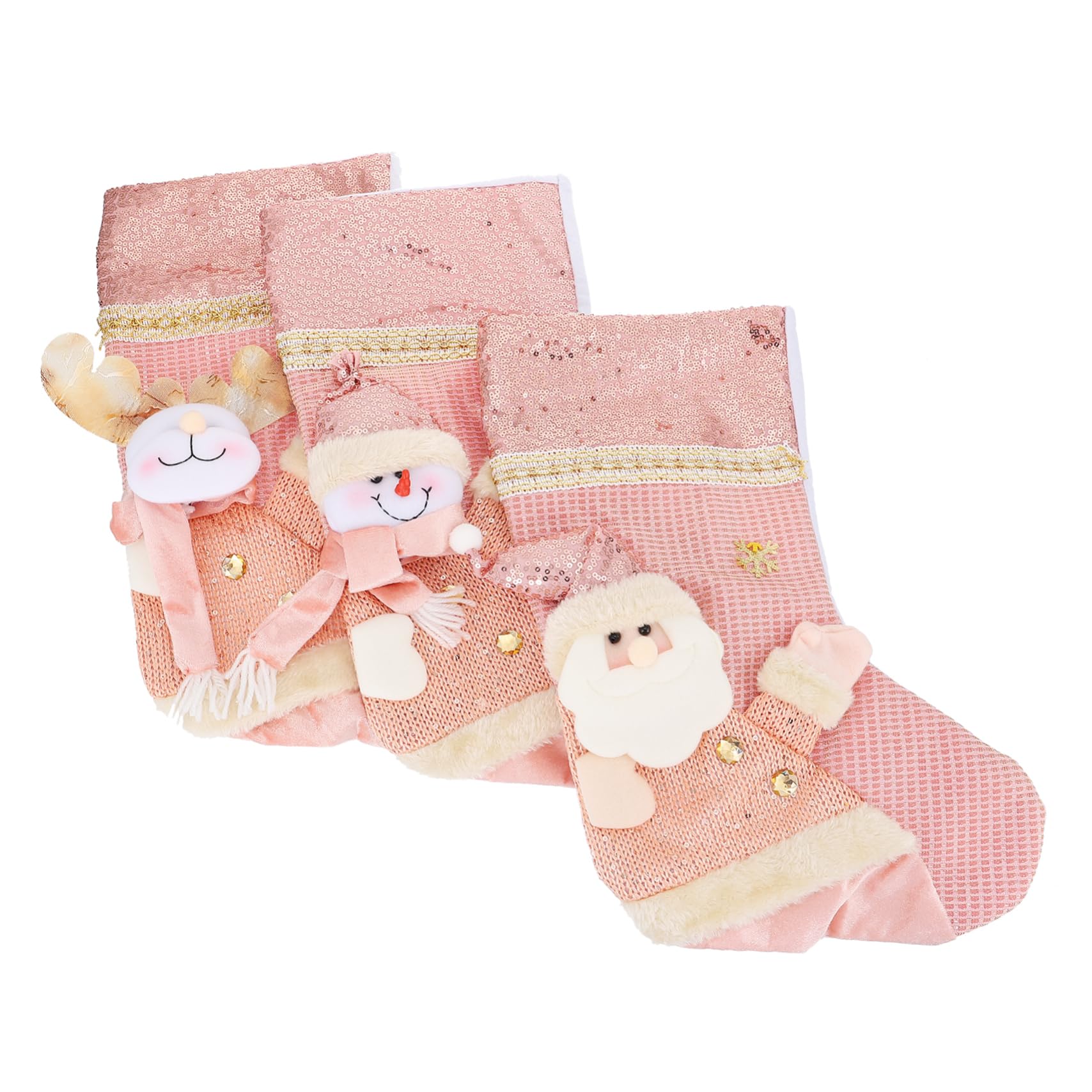 Chaussettes de Noël suspendre lot de 3 grandes chaussettes cadeaux