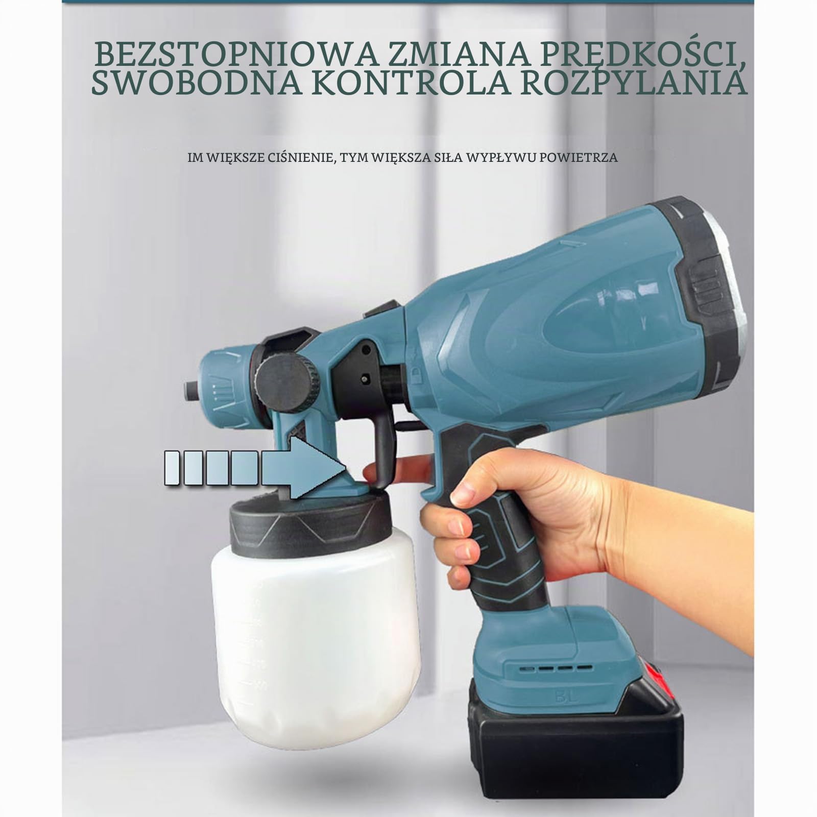 Bezprzewodowy rozpylacz do farby, ręczny pistolet do malowania kompatybilny z Makita 18 V do malowania ogrodzenia ściennego ogrodu