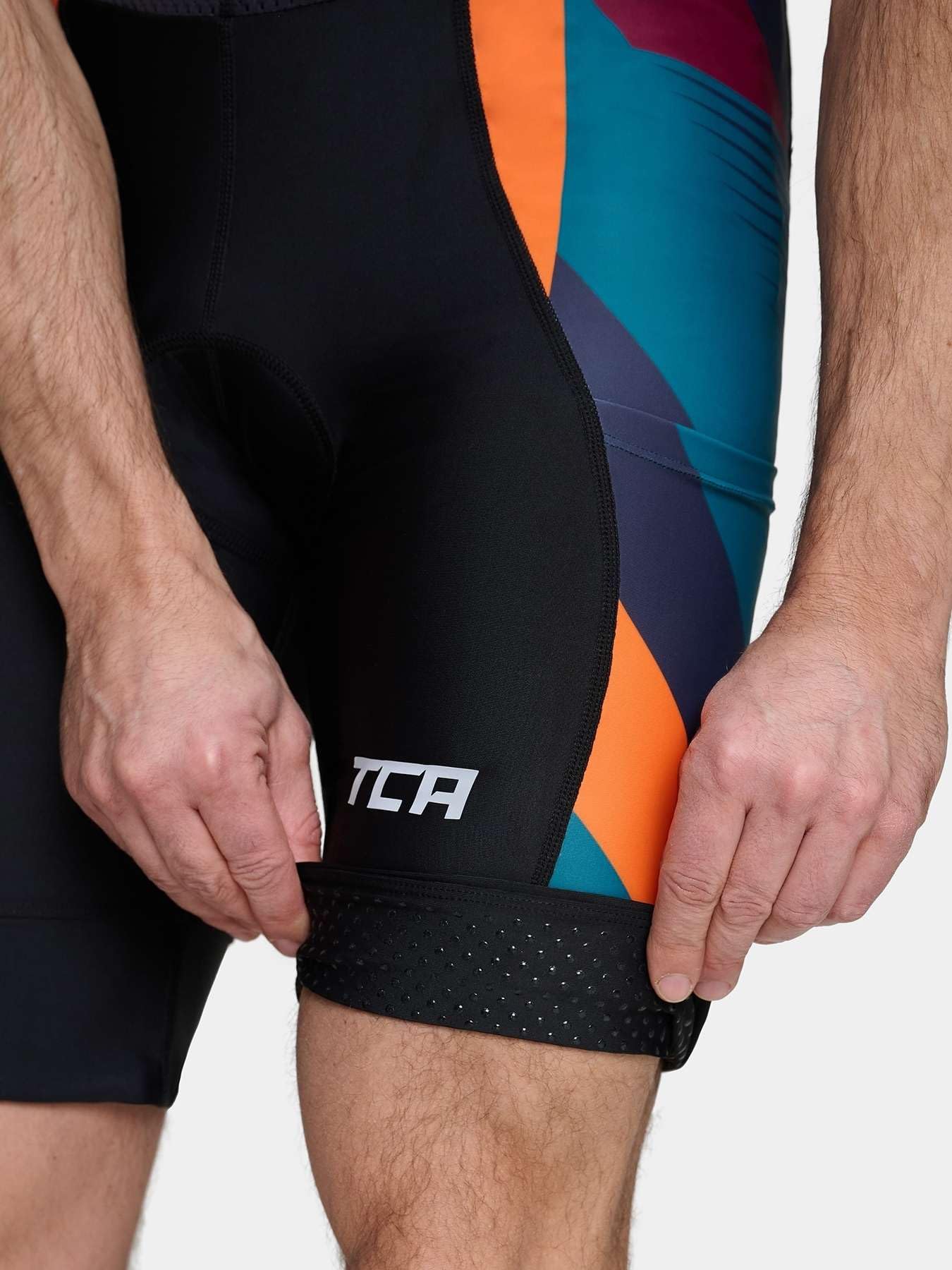 TCA gepolsterte Fahrradhose für Herren - Radlerhose für Herren mit Seitentaschen - Männer Radhose Gepolstert - Männer Fahrradbekleidung schnelltrocknend - Men Bib Shorts