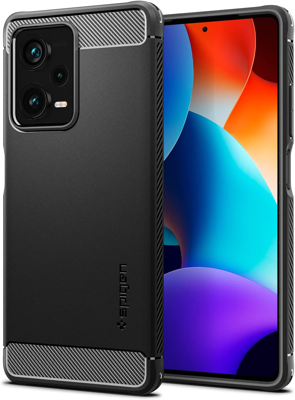 Spigen Rugged Armor compatible with Xiaomi Redmi Note 12 Pro+ Plus 5G case cover - Matte Black