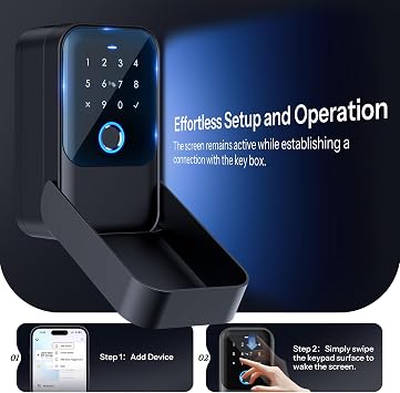 Smart Key Lock Box, Bluetooth Fingerprint Lock Box with Tuya APP Control, Fingerprint Recognize & Multiple Code Types, Security Key Lock box for Outside, Owner, Realtor, Airbnb (New Version)
